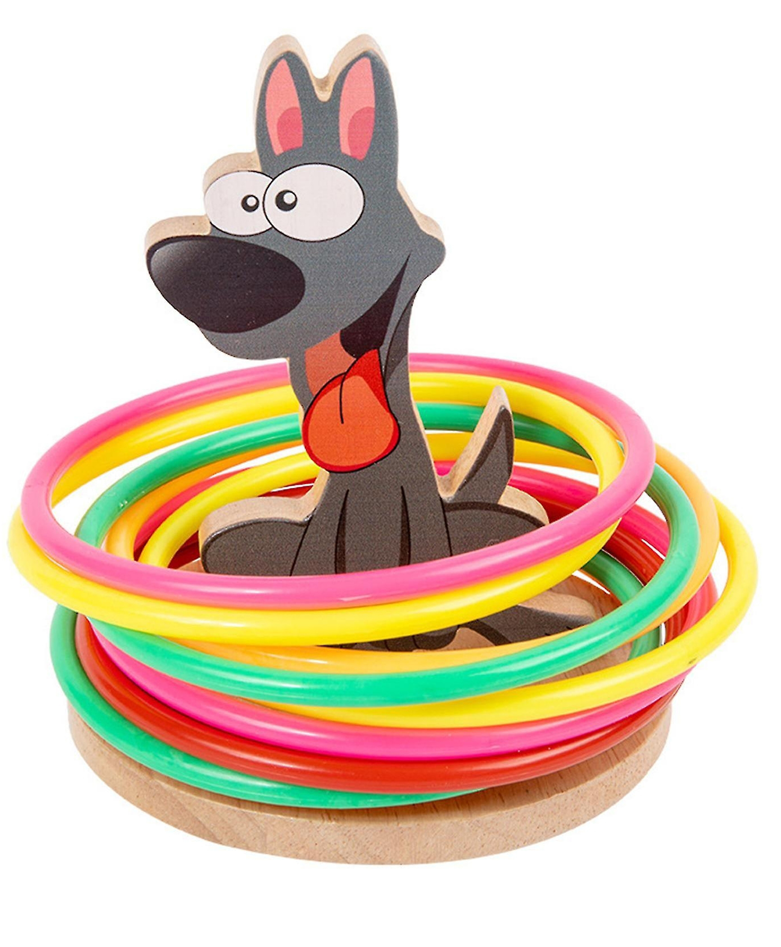 Urbane Chic Wooden Animal Ferrule Activity Toy Montessori Game Ring Game-Multicolor(Design/ Color may vary)-picture-34