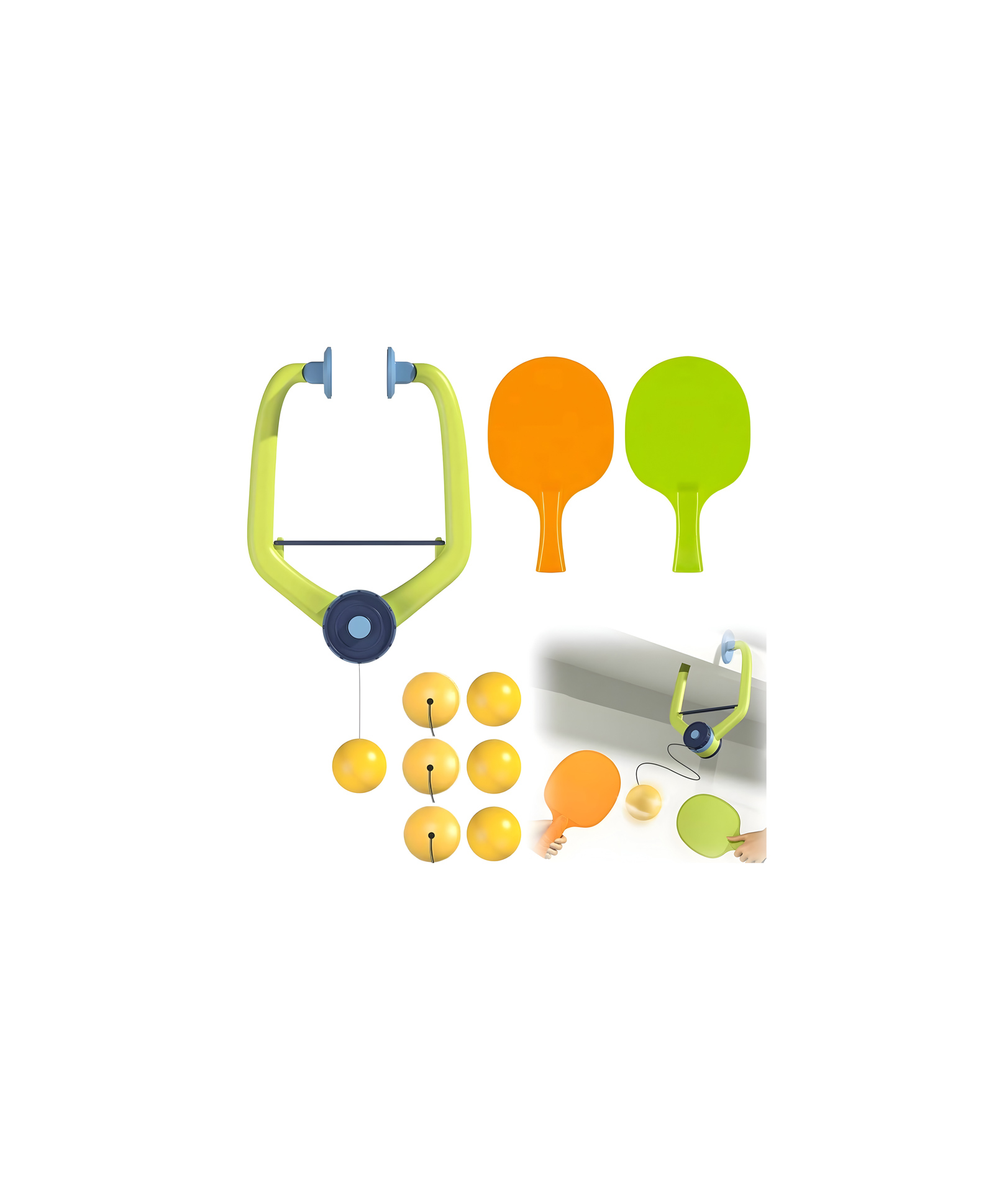 NEGOCIO Indoor Hanging Table Tennis Parent Child Interaction Toy for Door Frame Kids Hanging Balls Exerciser Portable Ping Pong Ball Set with Paddle, Indoor Games, Parent Child Interaction Toy - PACK OF 1 - COLOR MAY VARY-image-49