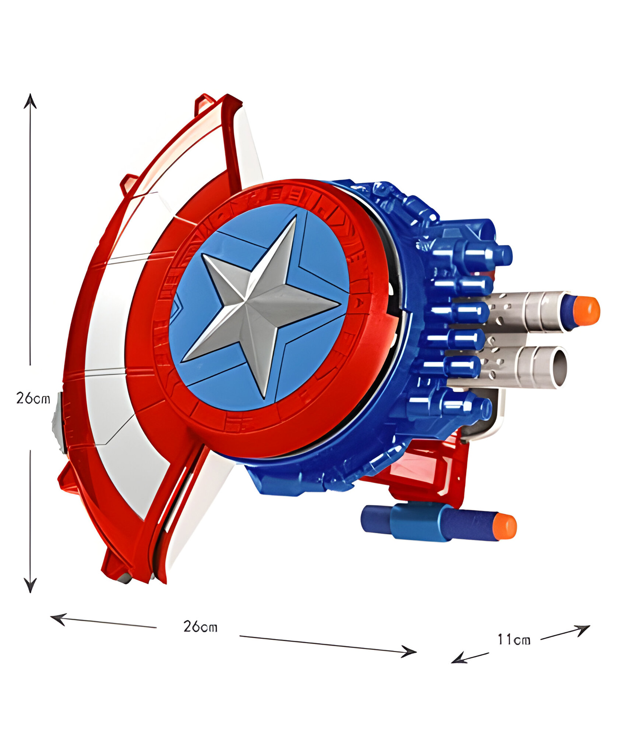 NEGOCIO Dart Shooting 2 in 1 Shield Launcher, Defensive Shield and Shield Launcher with 10 Darts, Hero's Launcher, Gloves Launcher Shield, Toy for Kids - PACK OF 1 - COLOR MAY VARY