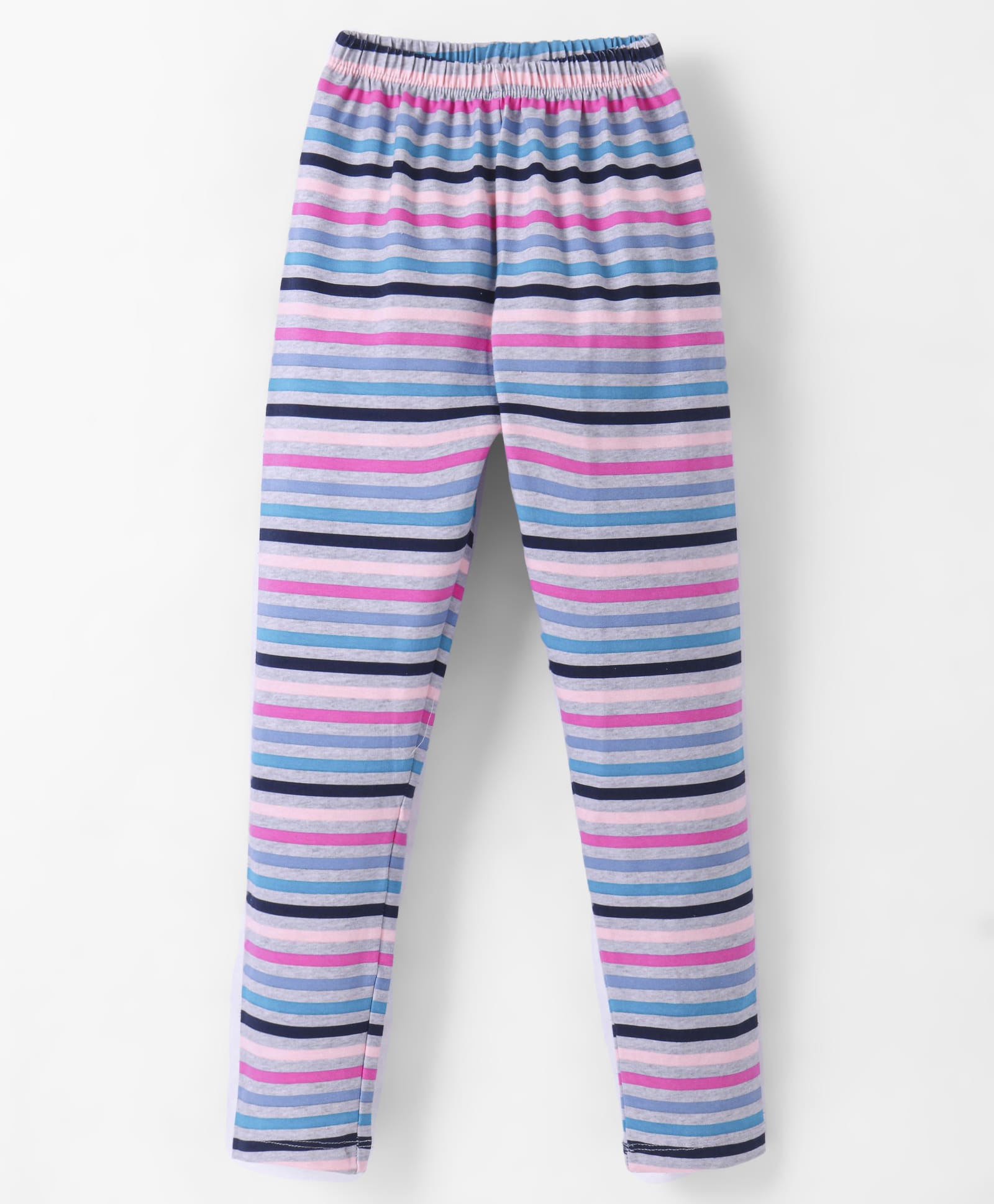 Simply Cotton Lycra Knit Full Length Striped Legging - Purple-picture-27