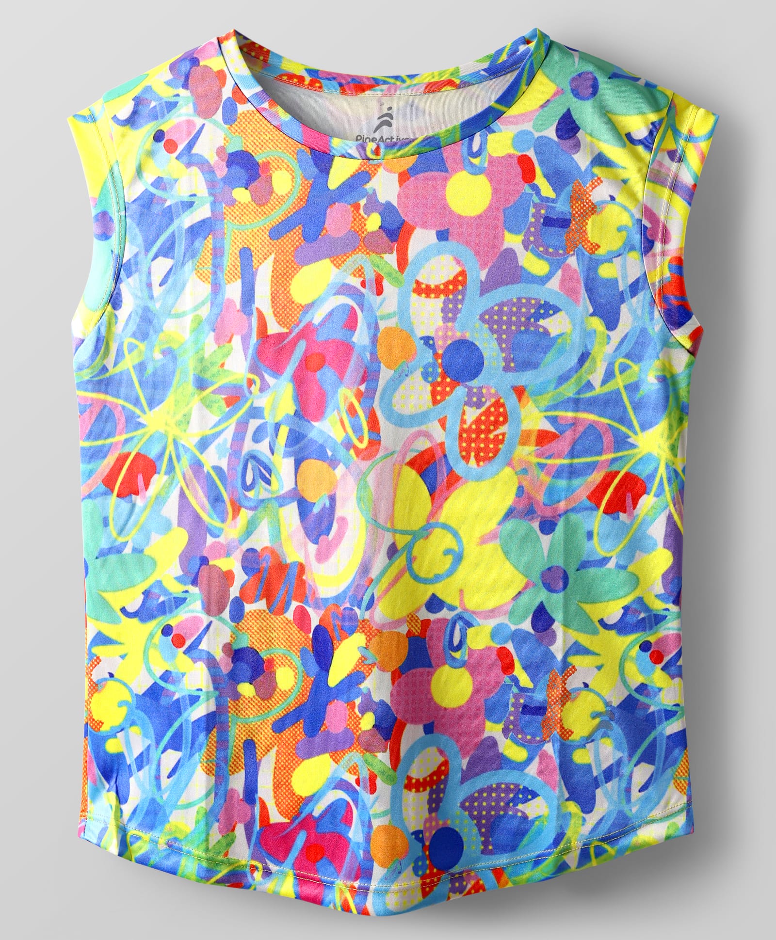Pine Active Sleeveless High Stretch T-Shirt Splash Print - Multicolour-picture-16