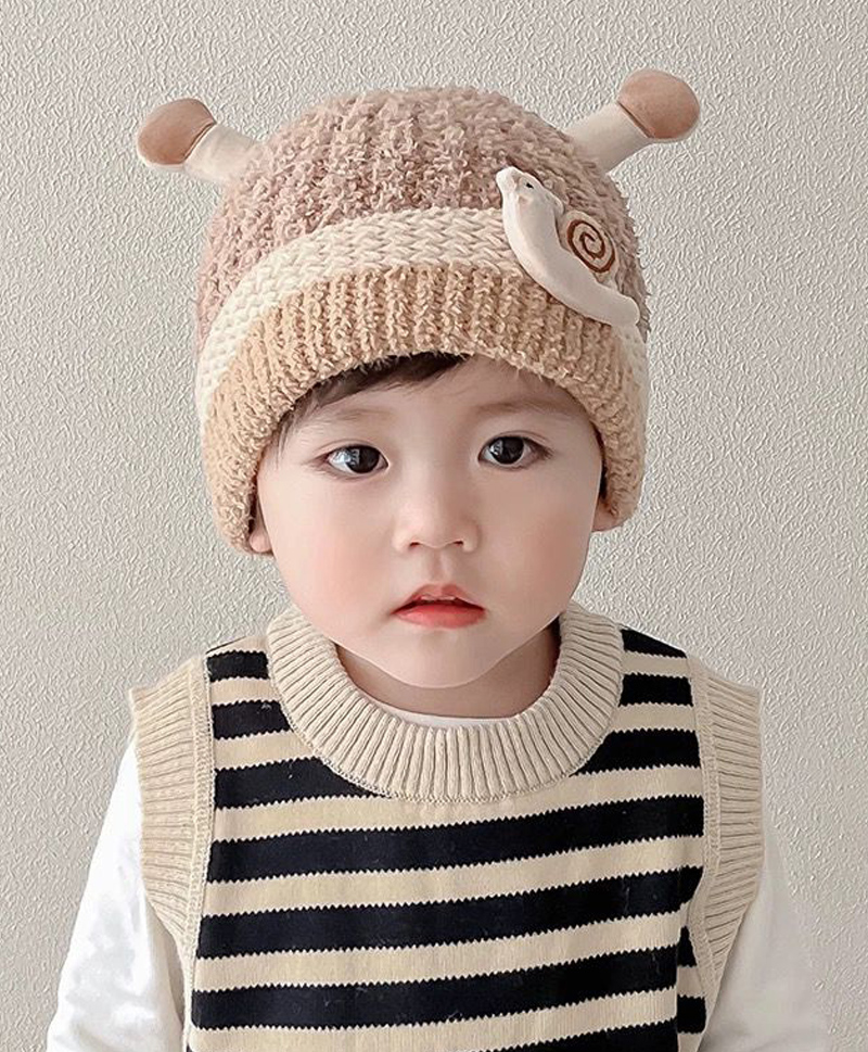 Ziory Knitted Snail Pattern Winter Beanie Cap - Brown-image-47