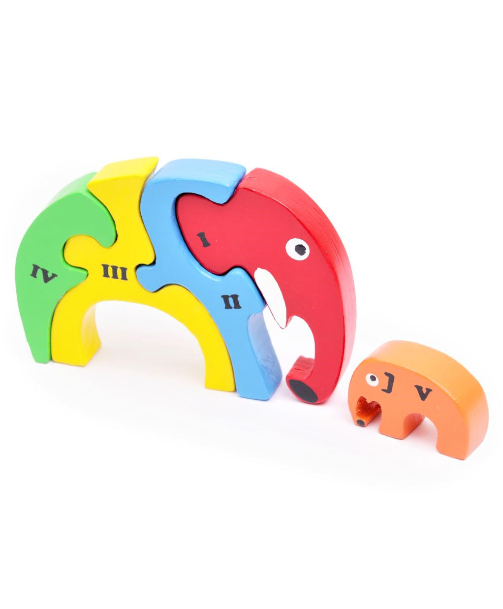 Wooden MontessoriElephant Family Puzzle - Fun Play (5 Pieces)-image-6