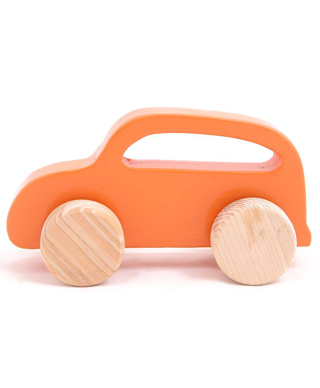 Wooden Push Toy Orange Car Fun Play - Orange-image-18