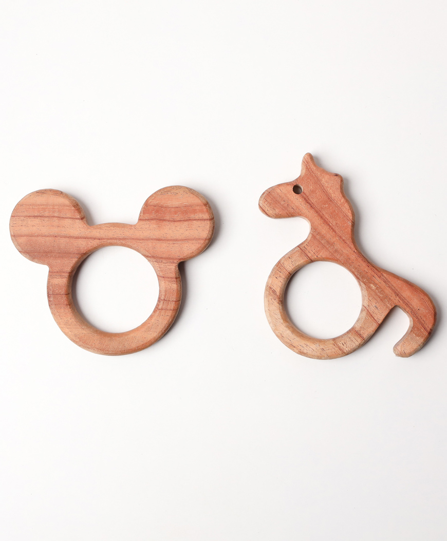 OPA Toys Natural and Chemical-Free Neem Wood - Mickey Mouse and Unicorn Neem Teether (2 Piece)-picture-15