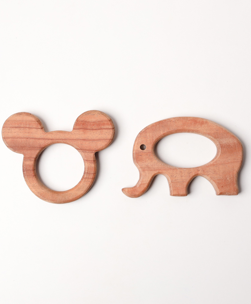 OPA Toys Natural and Chemical-Free Neem Wood - Mickey Mouse and Elephant Neem Teether (2 Piece)-image-29