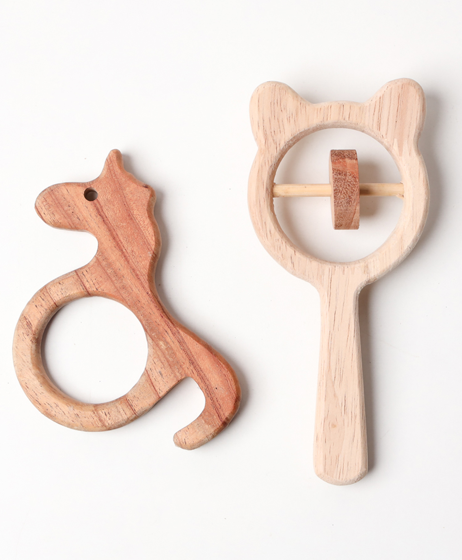 OPA Toys Wooden Handmade Sensory Stimulating -   Unicorn Teether & Bear Rattle For Born Babies (2 Piece)-image-32