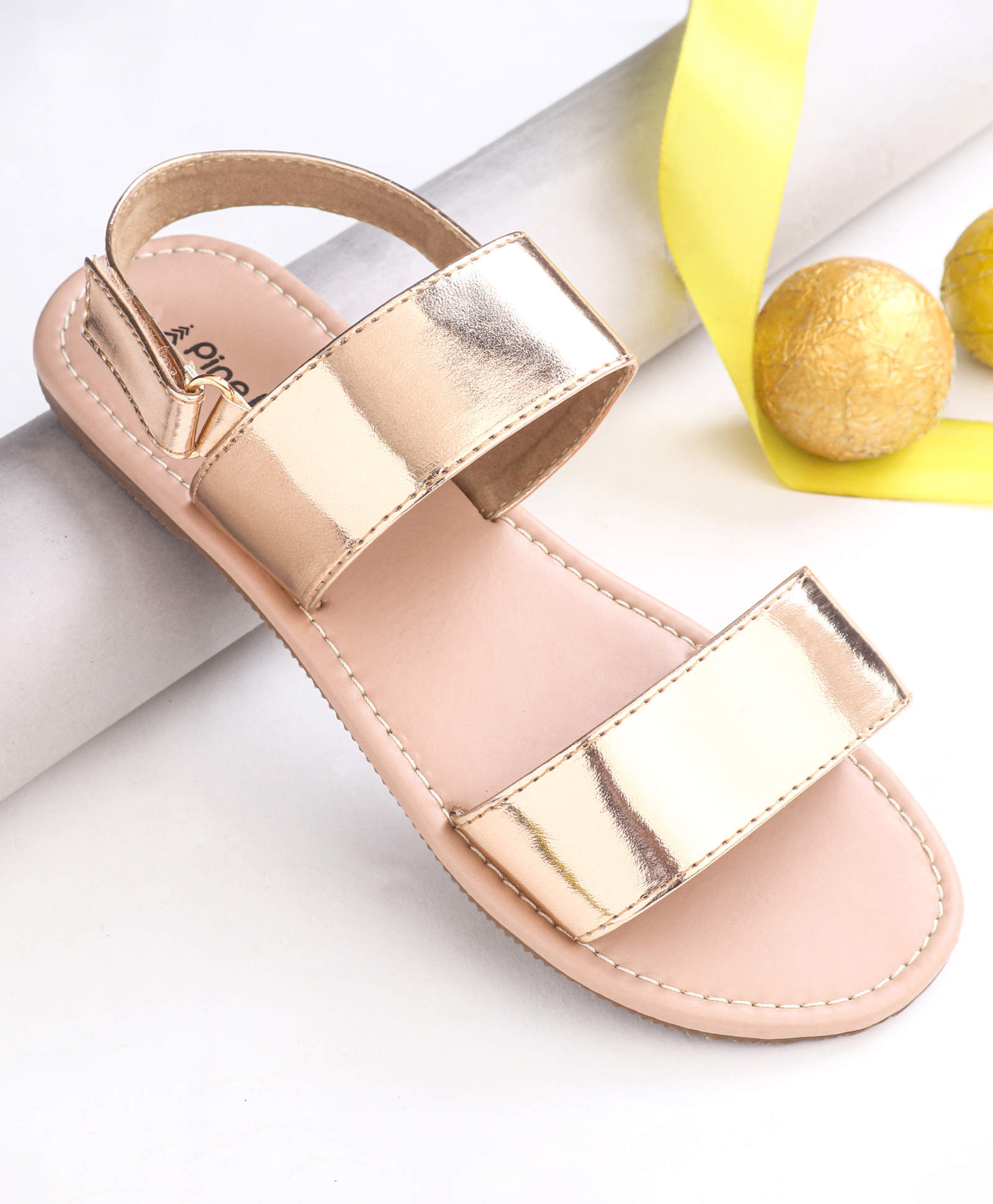 Pine Kids Velcro Closure Sandals - Rose Gold-image-8