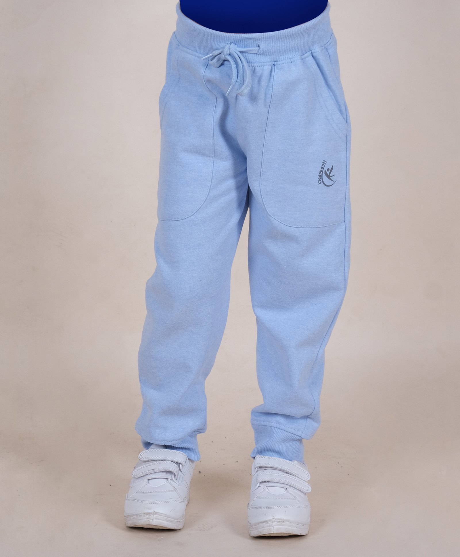 Kiddopanti Fleece Solid Track Pant - Blue-picture-17