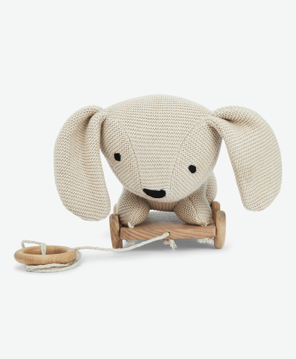 haus & kinder 100% Cotton Cover Knitted Push & Pull Toy, Natural Beige - Height 15 cm-image-38