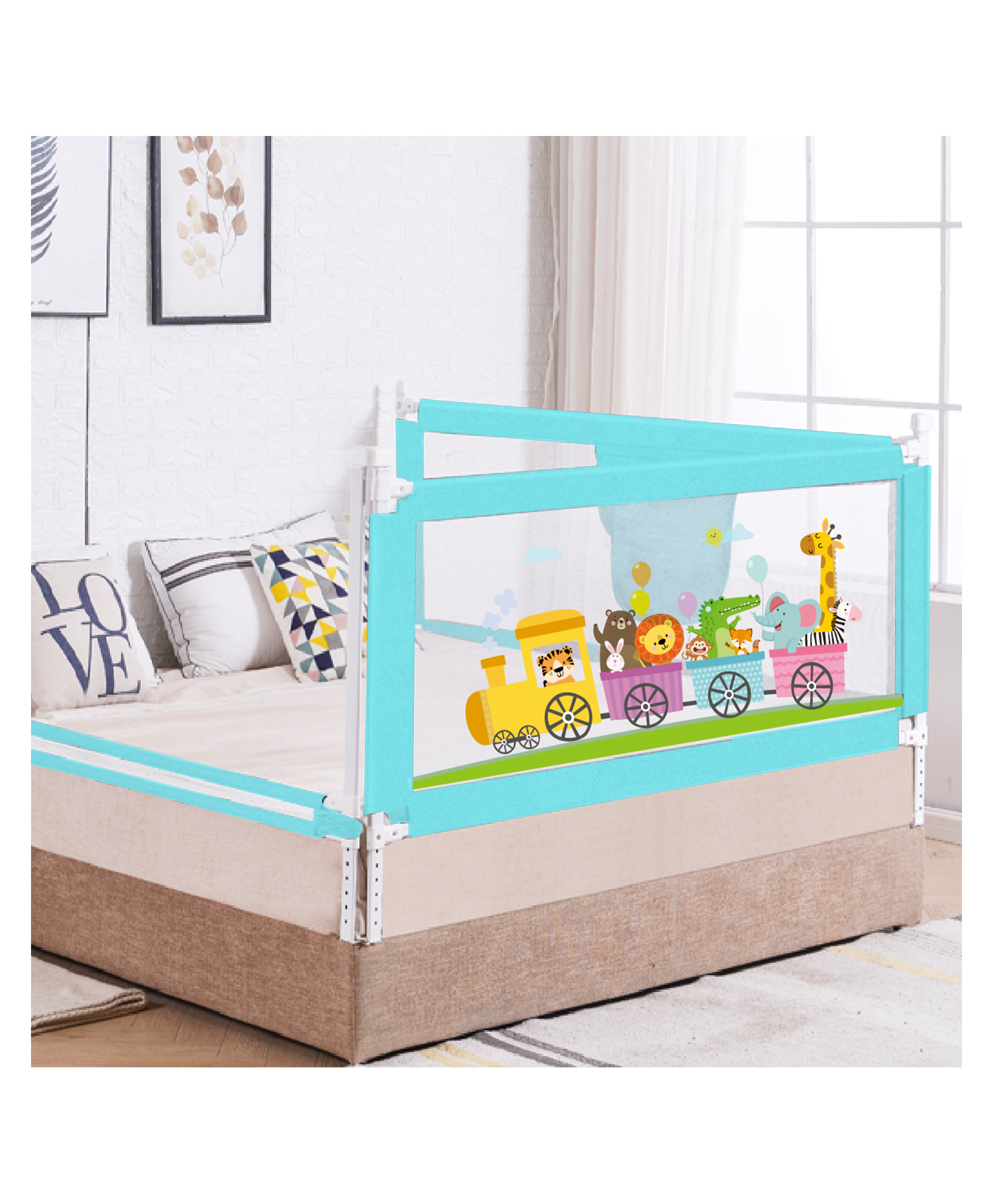 R for Rabbit Safari Bed Rail Easy Install Anti-Fall Safeguard for Toddler Safety - Blue-picture-21