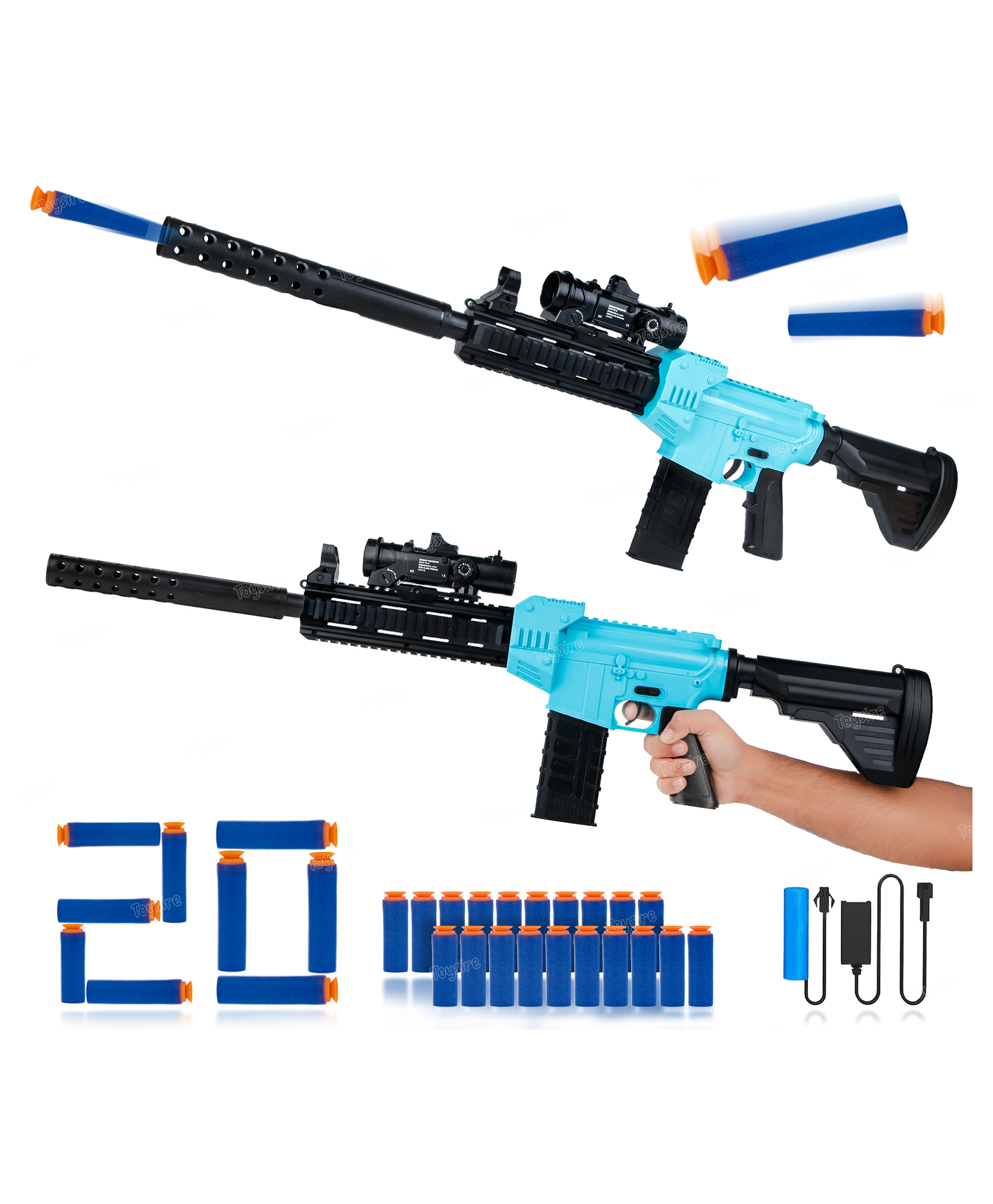 Toysire Hyper Blast Toy Gun for Kids with Light and Sound Effects Cool Design Safe Play Shooting Game Fun Indoor Outdoor Toy for Boys and Girls-image-12