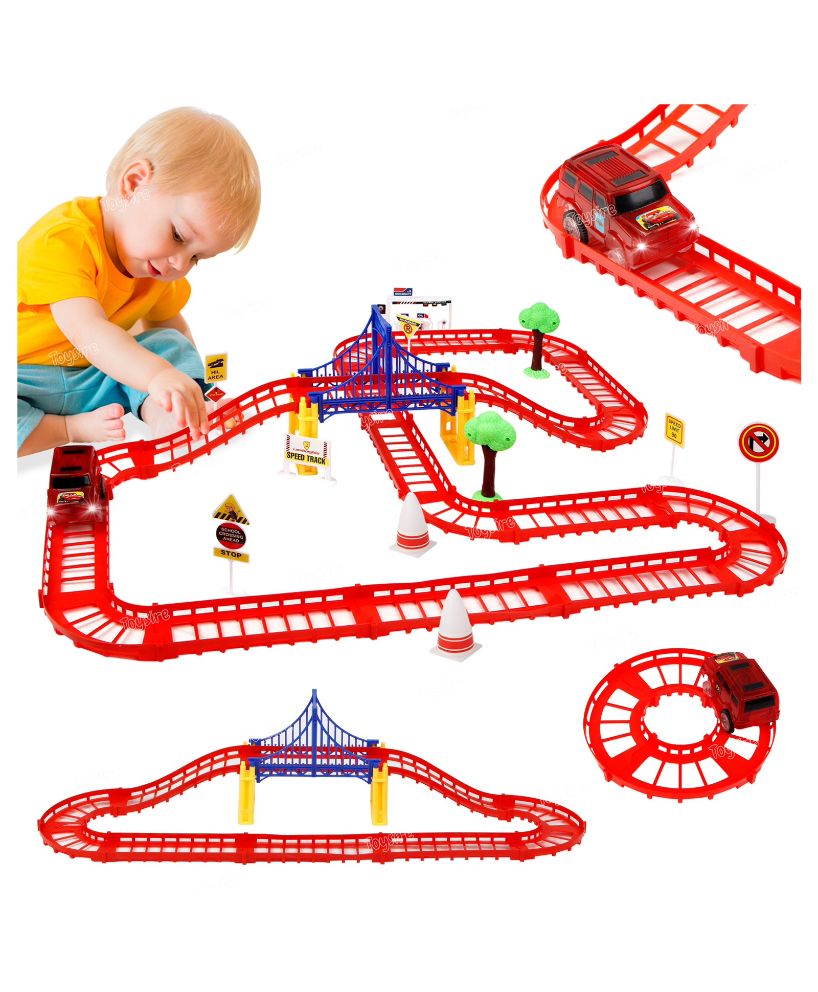 Toysire Cars Track Playset for Kids with Loops Jumps and Bridges Fun STEM Racing Adventure for Boys and Girls-picture-21