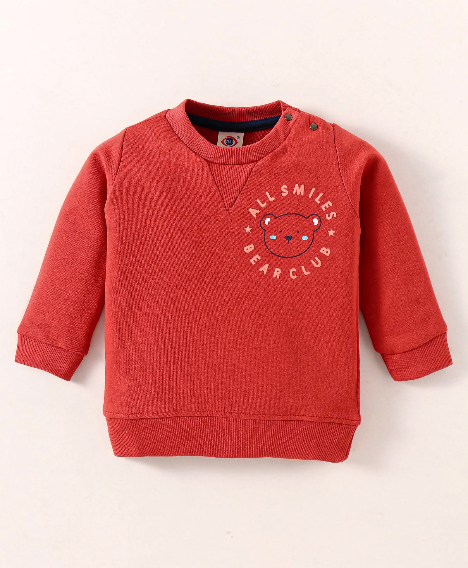 Zero Cotton Knit Full SleevesText Printed T-Shirt - Red-picture-17