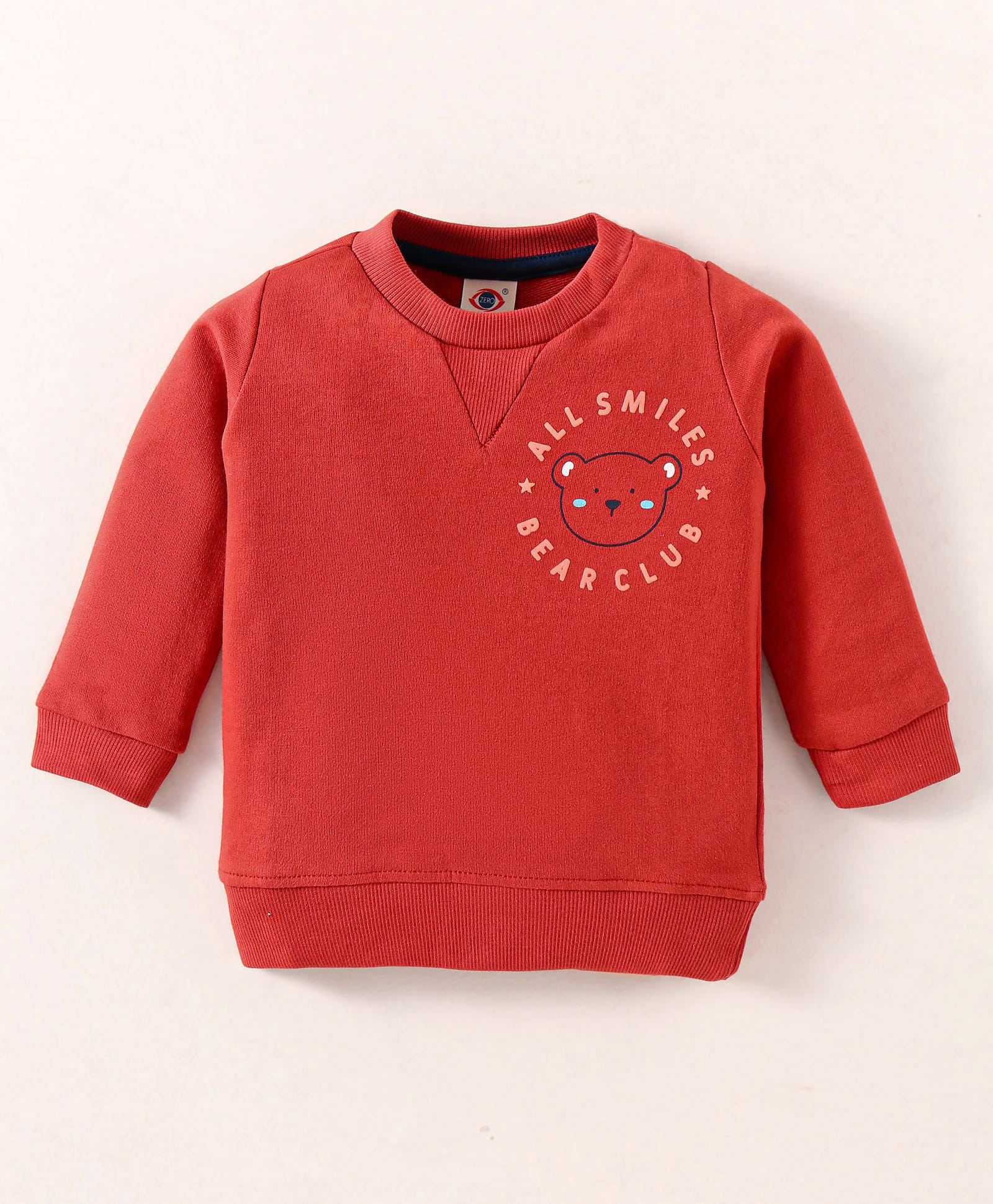 Zero Cotton Knit Full SleevesText Printed T-Shirt - Red-image-39