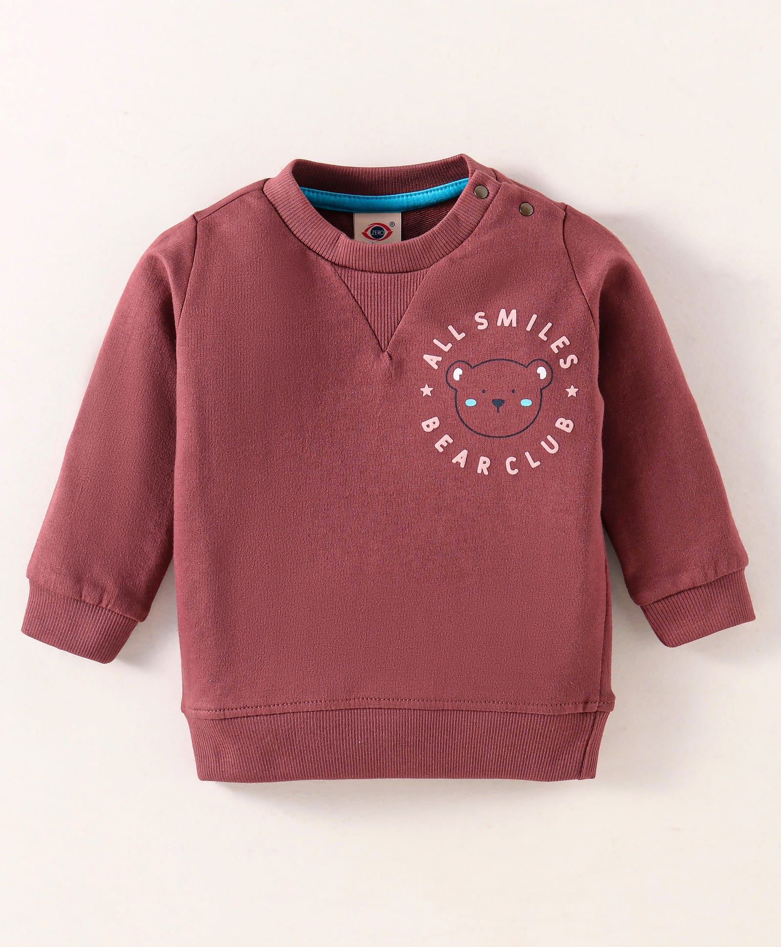 Zero Cotton Knit Full SleevesText Printed T-Shirt - Maroon-image-38