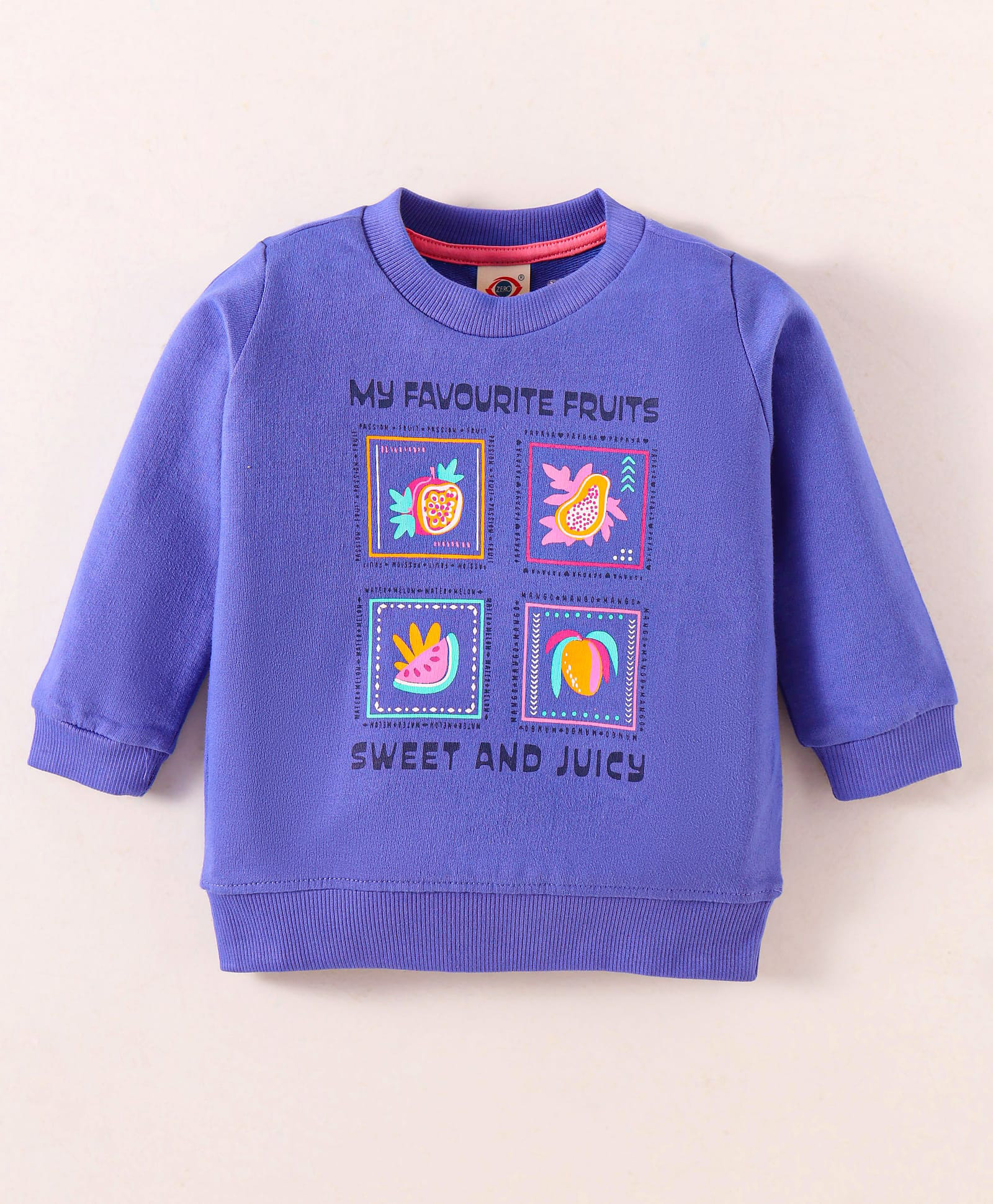 Zero Cotton Knit Full Sleeves Text Printed T-Shirt - Purple-picture-45