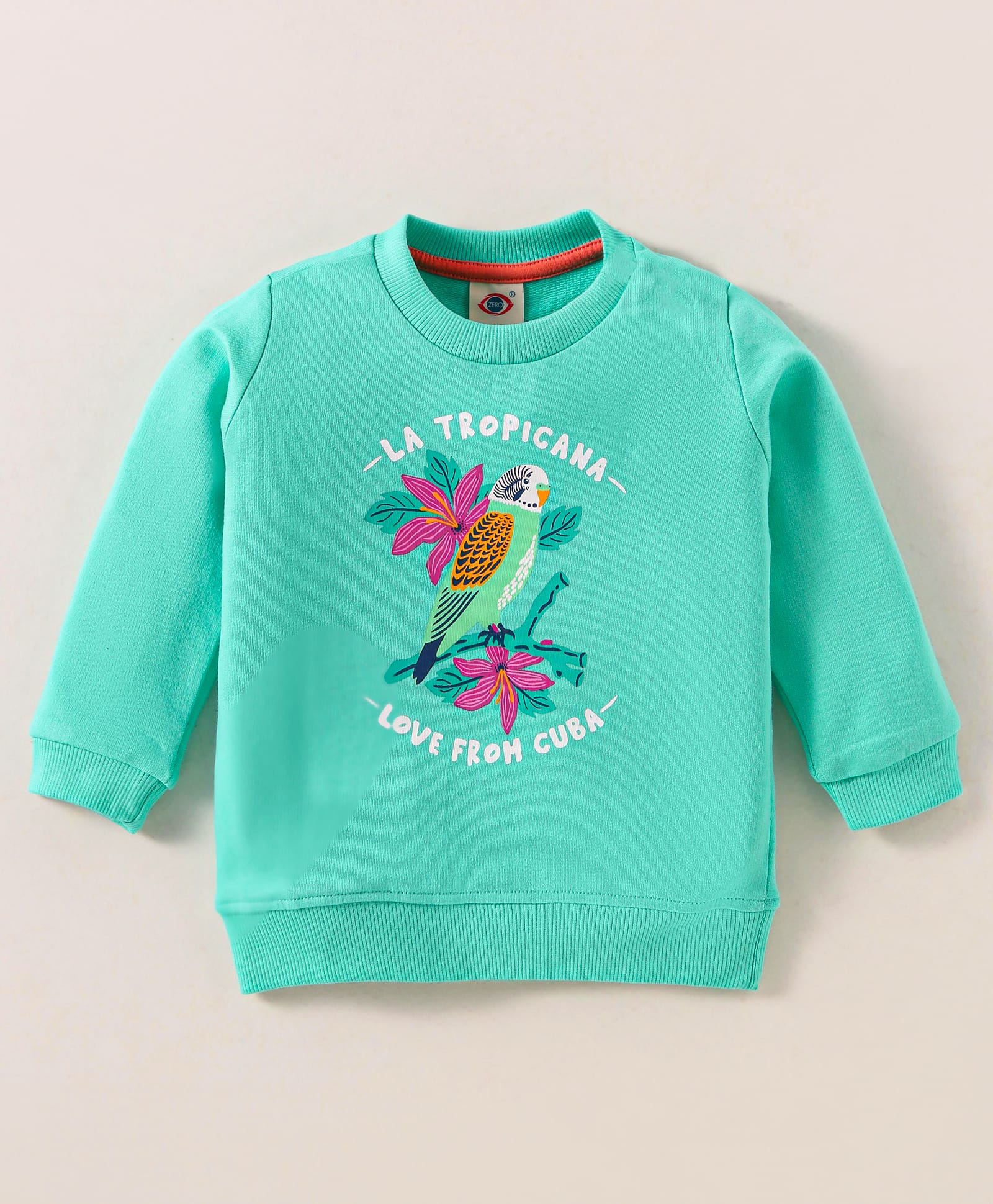Zero Cotton Knit Full Sleeves Text Printed T-Shirt - Mint-picture-34