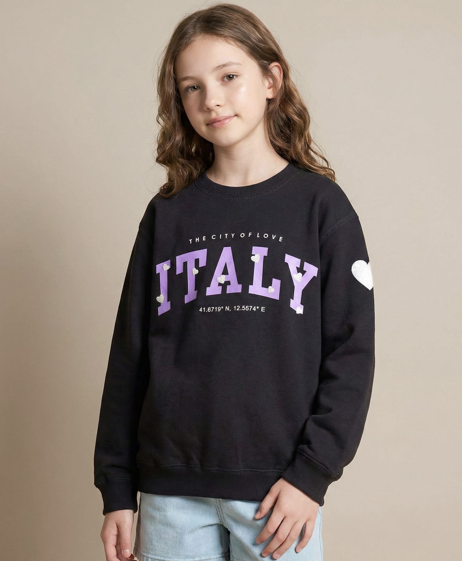 Doreme Fleece Knit Full Sleeves Text Printed Sweatshirt - Black-image-23