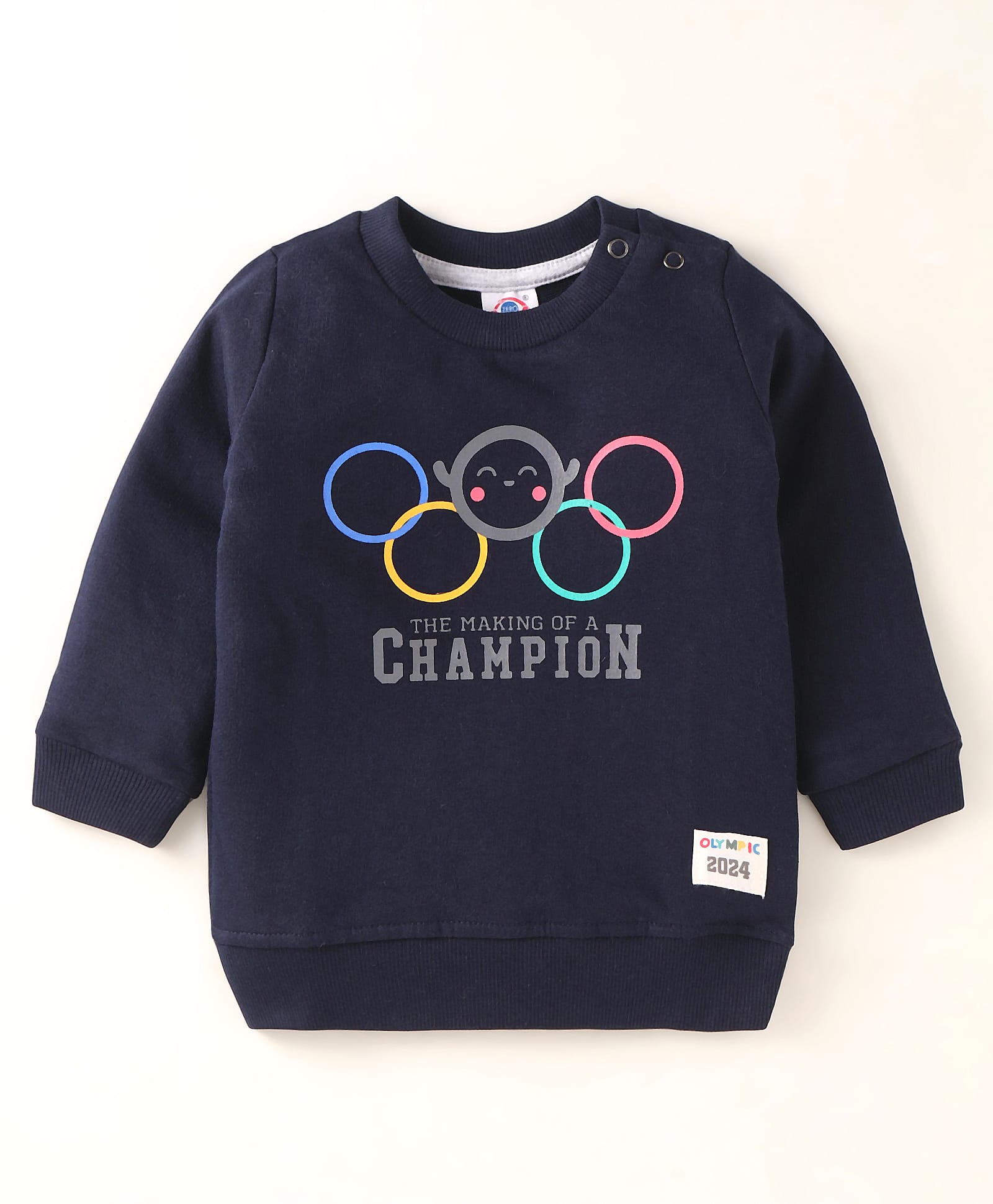 Zero Cotton Knit Full Sleeves Text Printed T-Shirt - Navy Blue-picture-2