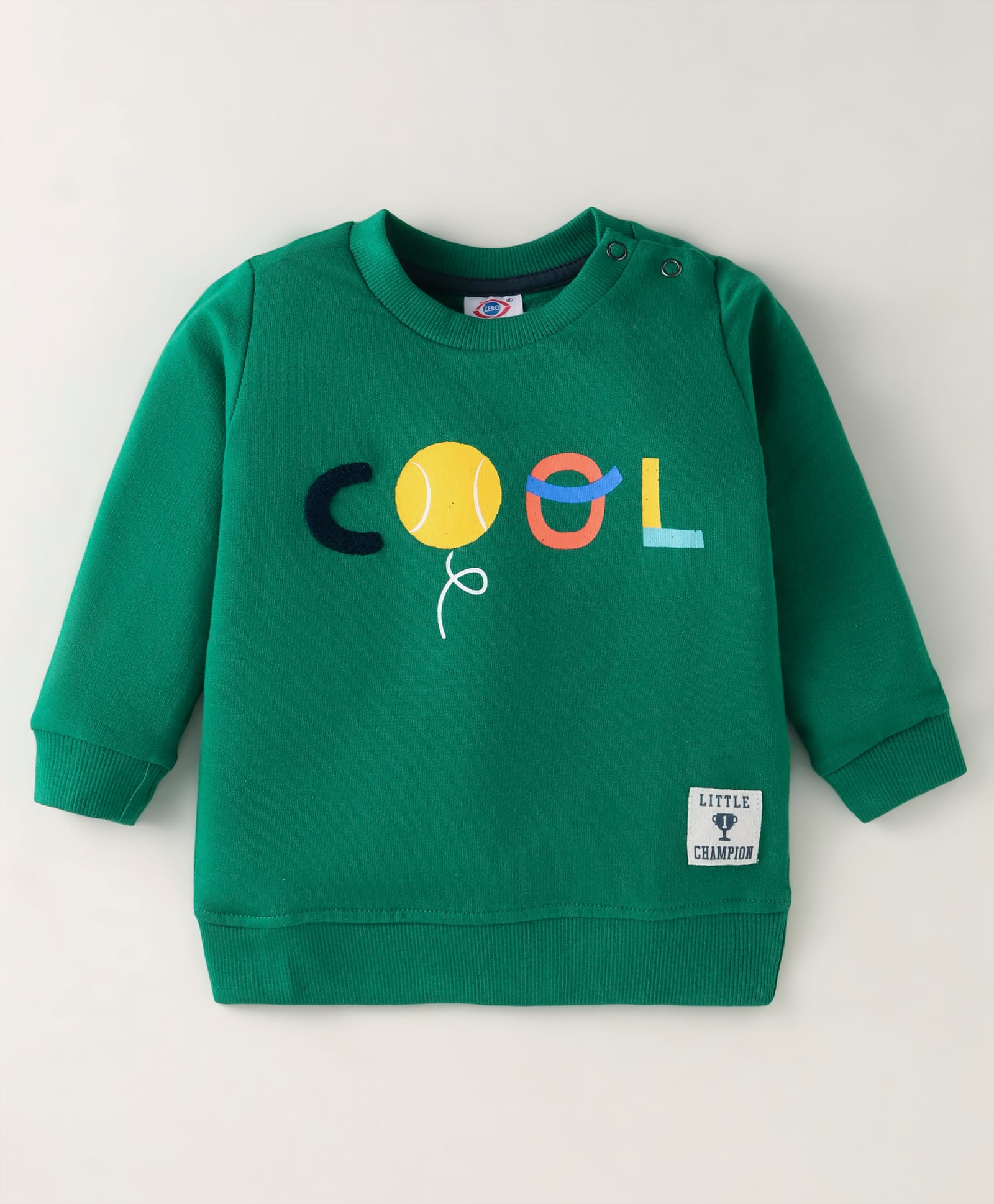 Zero Cotton Knit Full Sleeves Text Printed T-Shirt - Green-image-16
