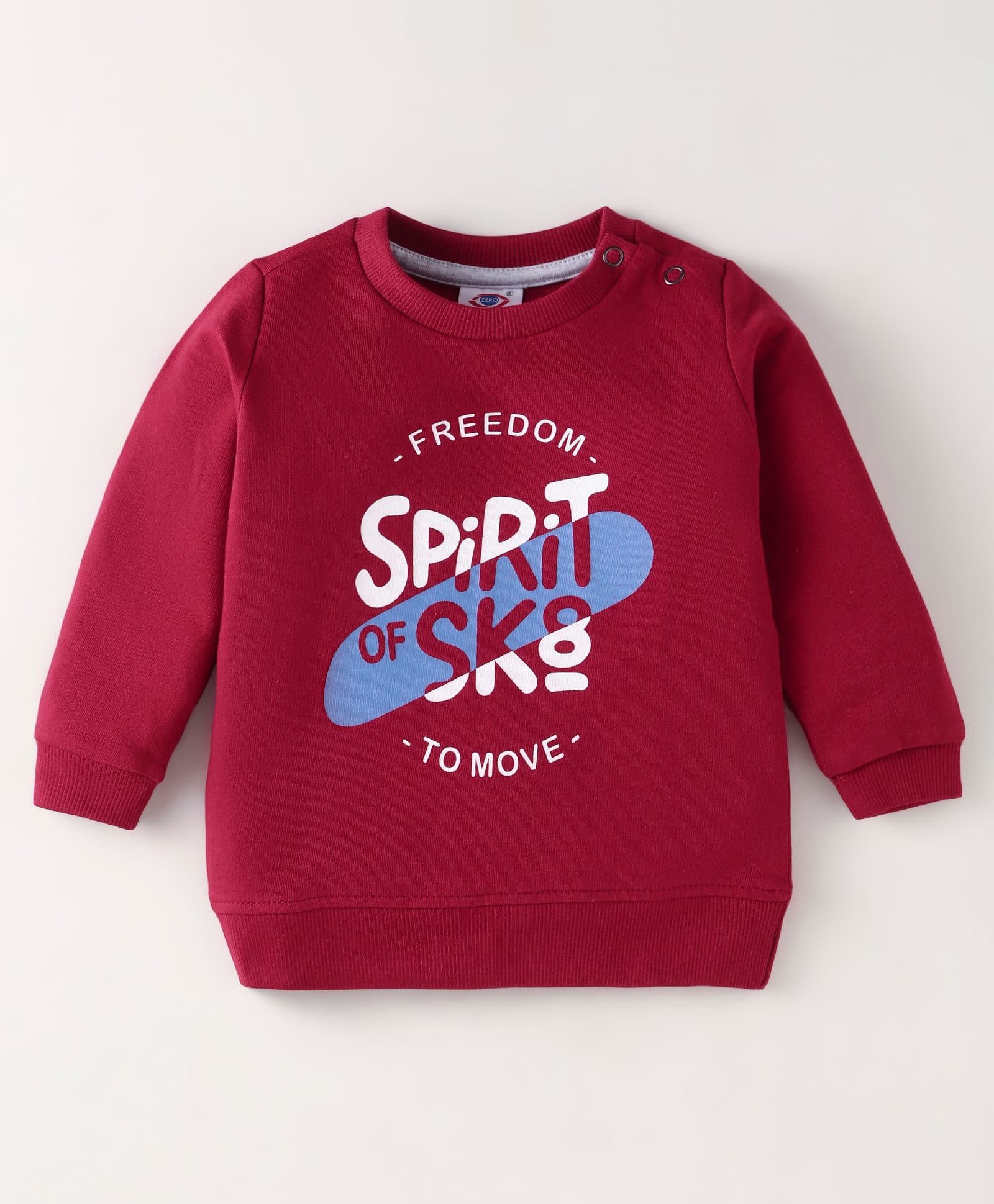 Zero Cotton Knit Full Sleeves Text Printed T-Shirt - Dark Pink-image-18