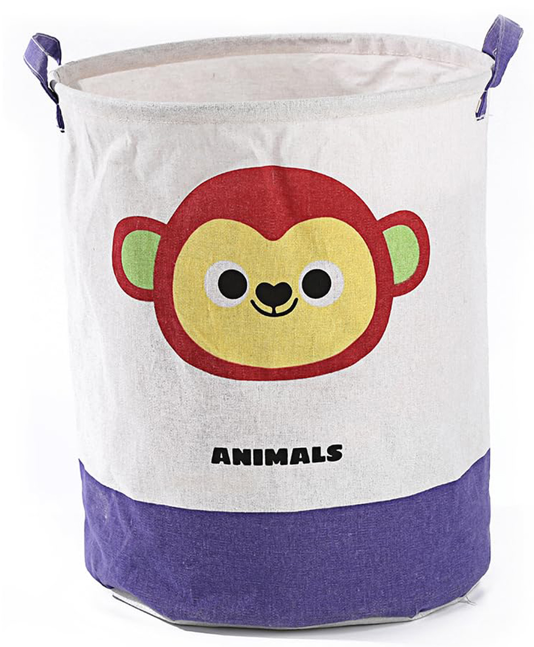House of Quirk Round Laundry Basket Cute Cartoon Kids Nursery Hamper,Boys Toy Storage Organizer,Childern Cloth Storage Basket,Baby Laundry Hamper,Nursery Bin Box Room Decoration (Monkey)-image-25