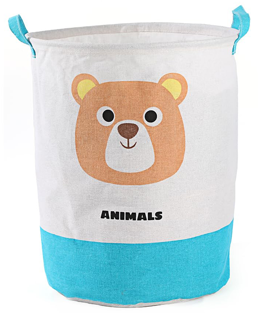 House of Quirk Round Laundry Basket Cute Cartoon Kids Nursery Hamper Boys Toy Storage Organizer Baby Laundry Hamper Nursery Bin Box Room Decoration Bear-picture-42