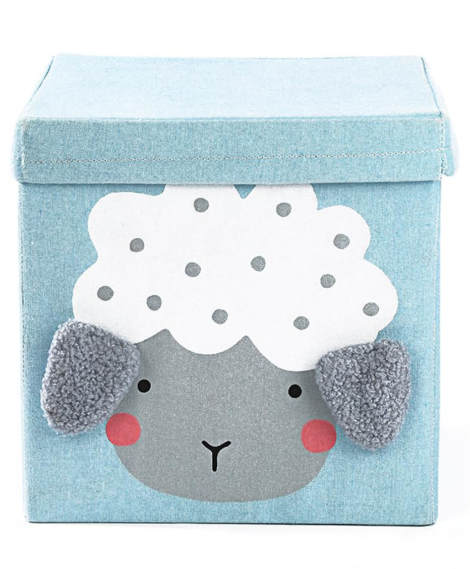 House of Quirk Storage Bins with Lid Foldable Clothing Storage Box case with Handle for Toy Books Closet Bedroom Home-Blue Sheep-picture-41