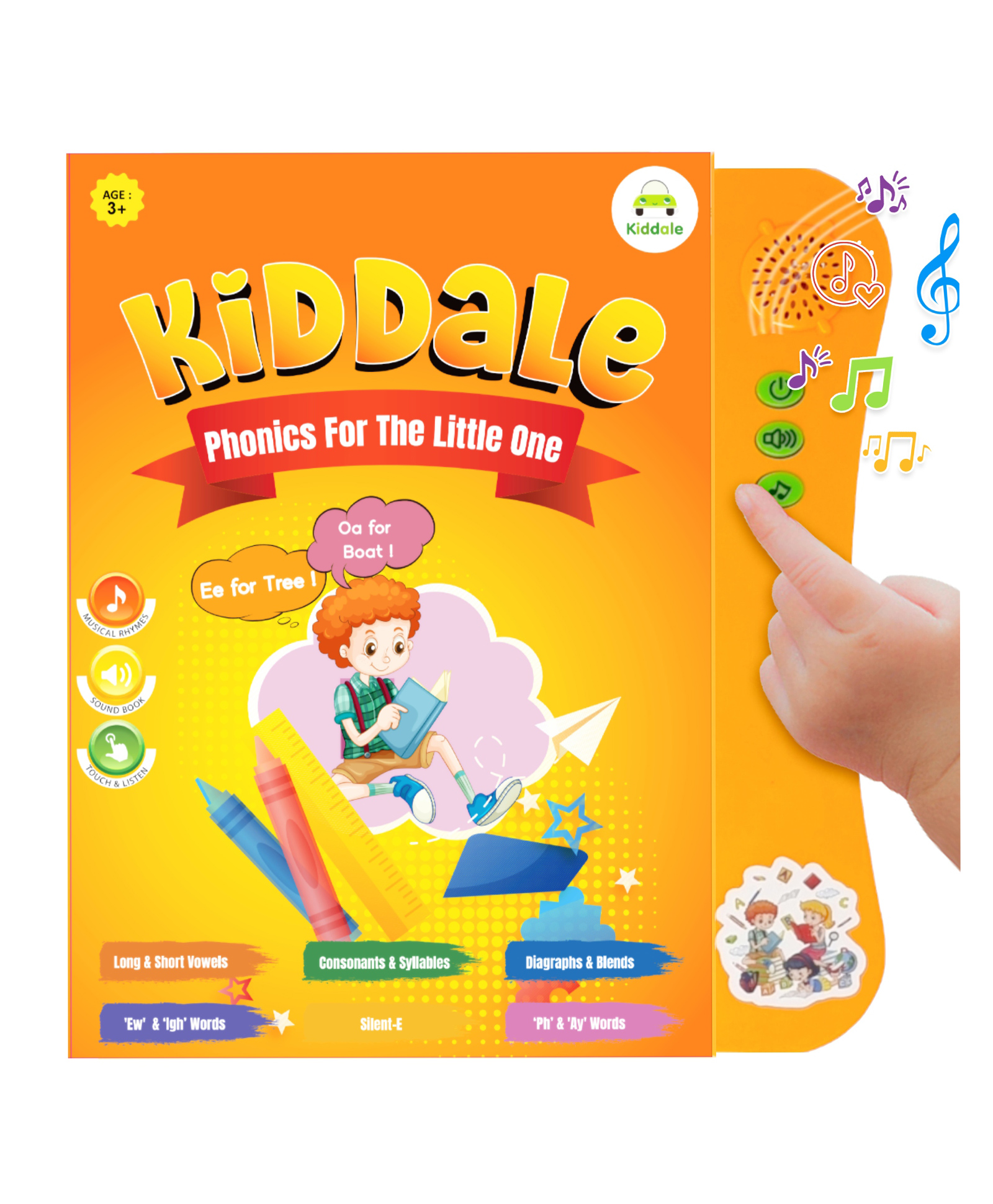 Kiddale Ebook on English Phonics Learning|Interactive Musical Electronic Magical Sound Book|Gift for 3,4,5 Year Kids|Smart, Intelligent, Speaking, Talking, E Learning Activity Book with Audio Stories-image-30