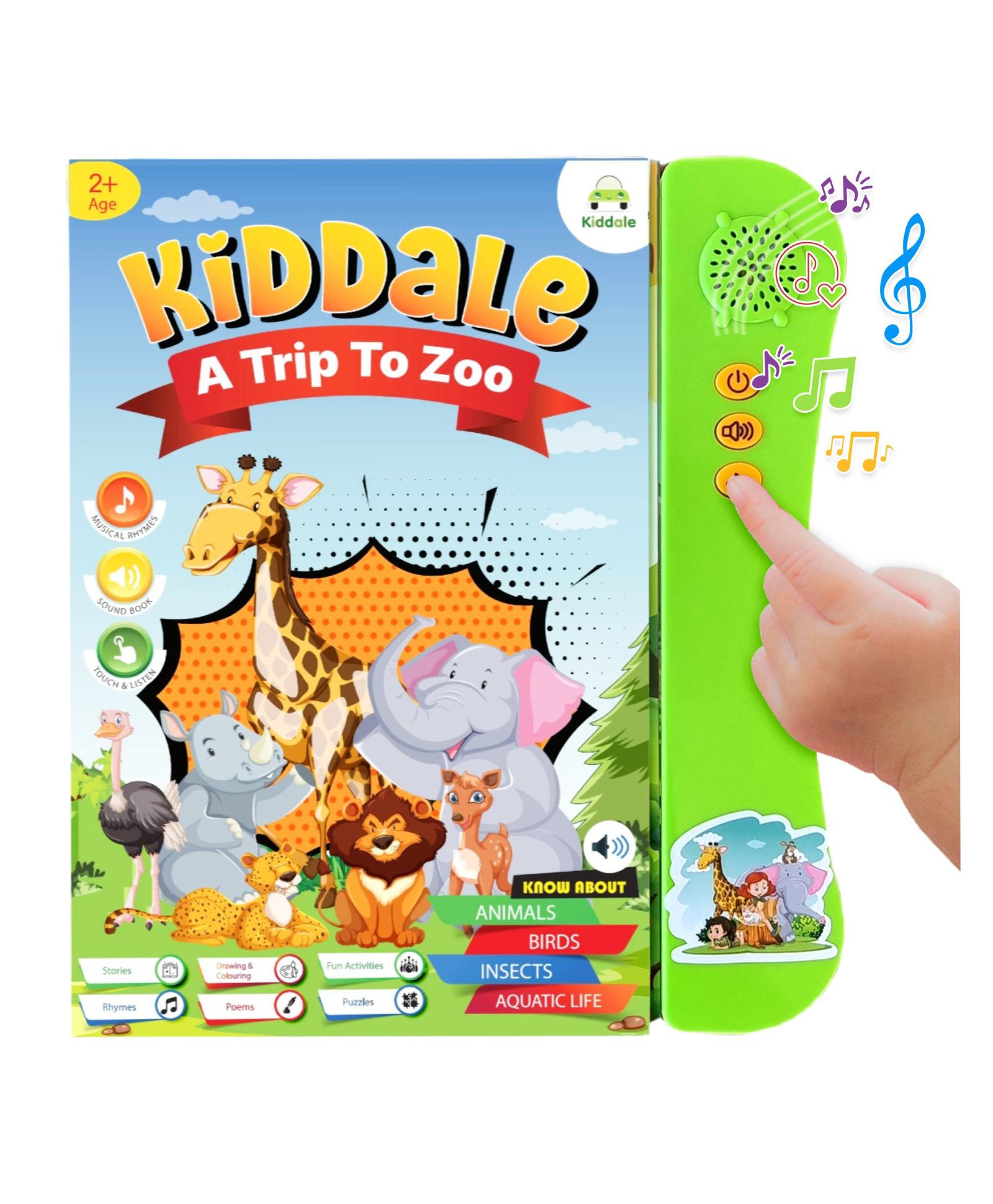 Kiddale E Book on Farm, Wild, Aquatic Animals Interactive Musical Electronic Sound Book Smart, Intelligent, Speaking, Talking, E Learning Activity Book with Nursery Rhymes-picture-22
