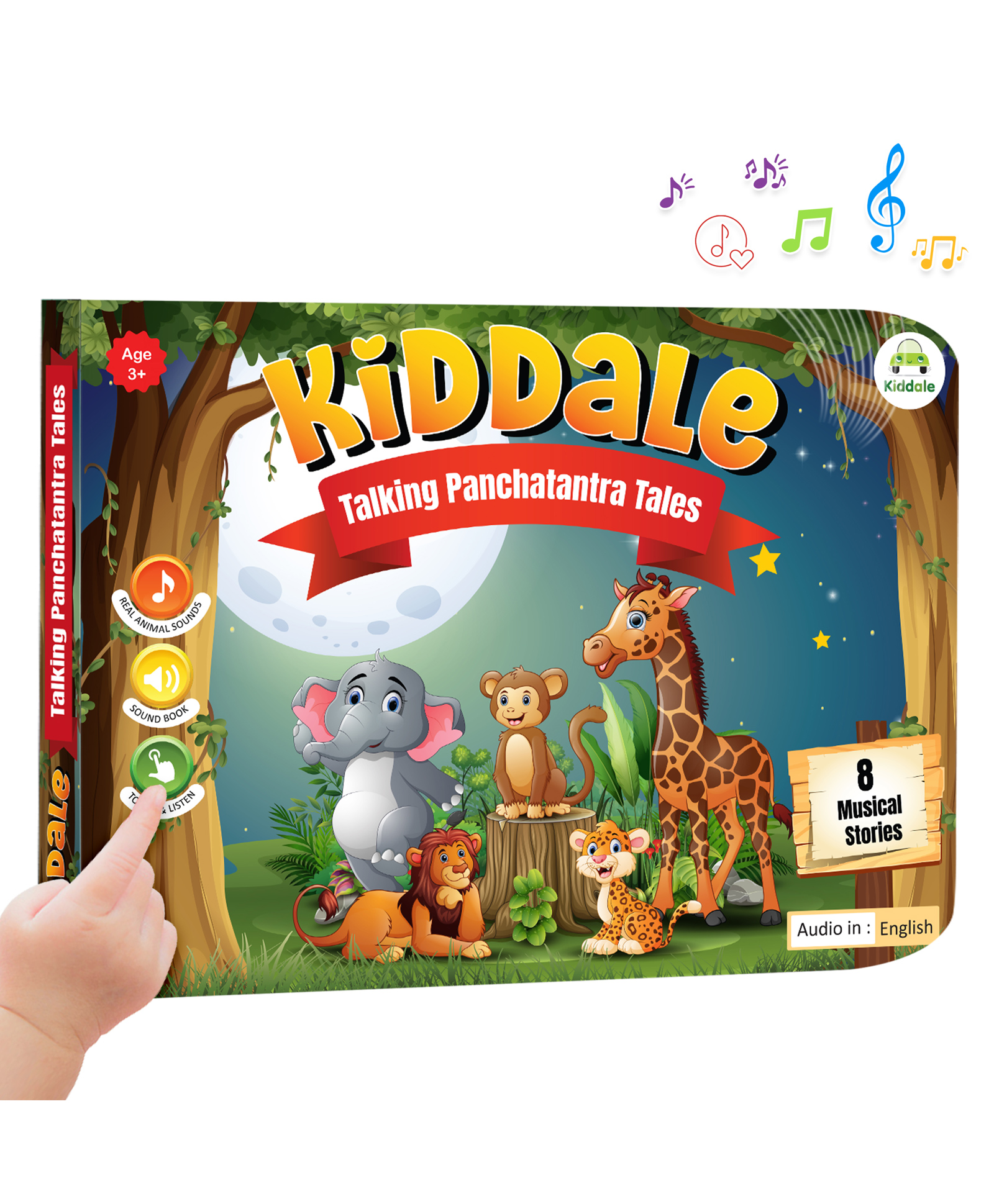 Kiddale Musical Interactive Panchatantra Audio Story Book 8 Bedtime Picture and Audio Stories for Children|Engaging English Moral Stories with Touch-and-Play Sounds|Timeless Tales for Kids-image-4
