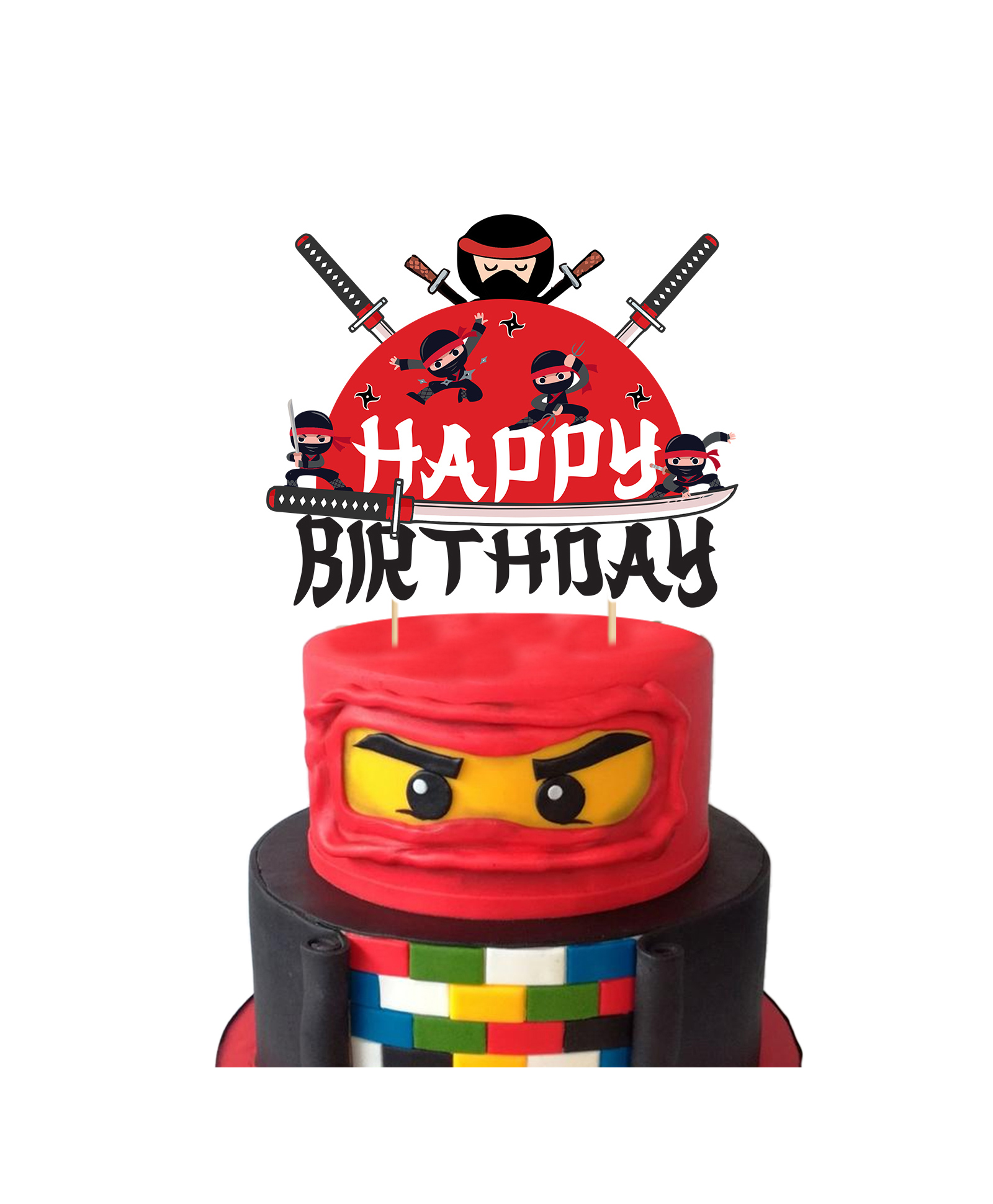 Zyozi Ninja Theme Birthday Cake Topper, Birthday Party Supplies-picture-44