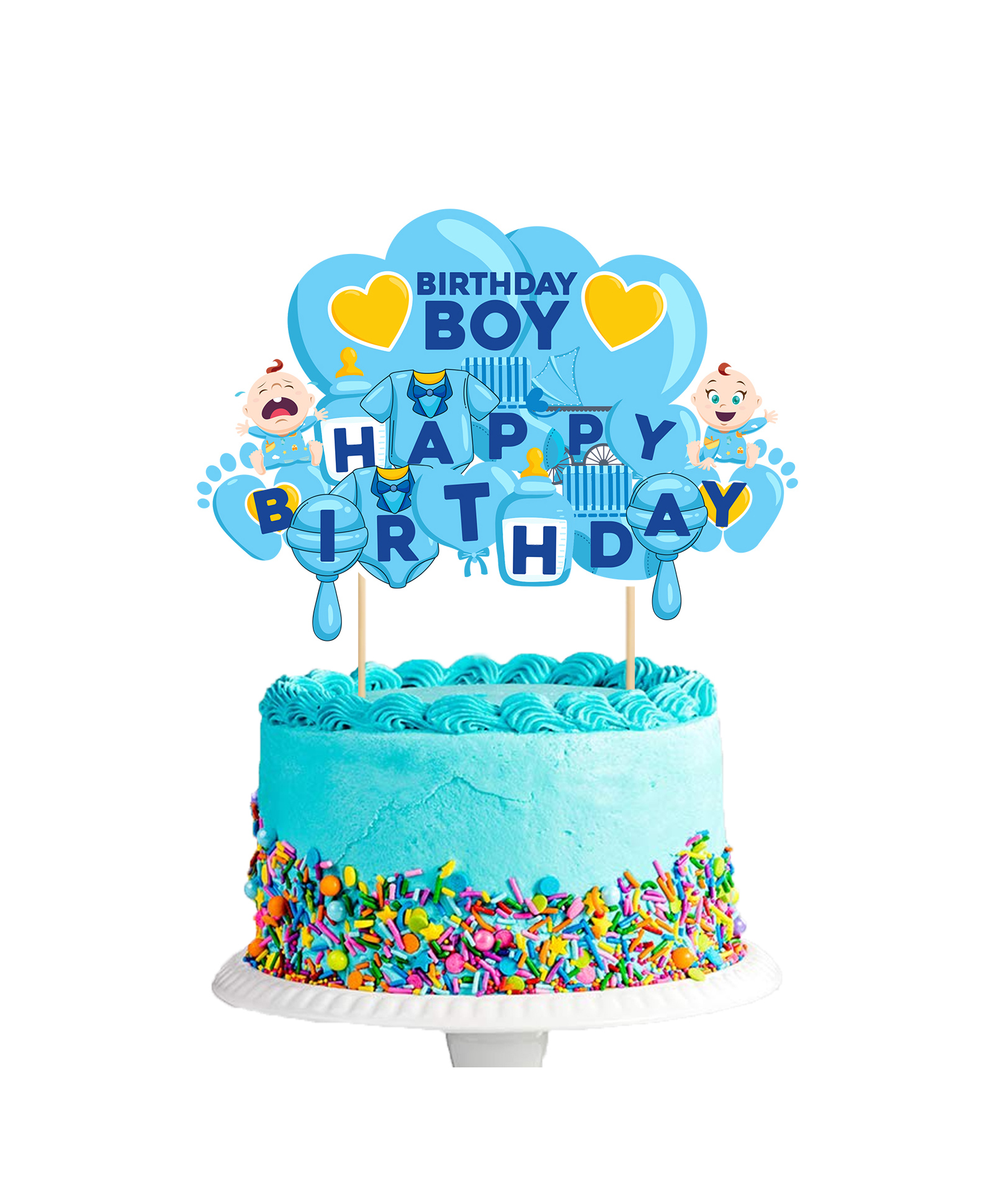 Zyozi Birthday Cake Toppers for Baby Boys Birthday Party Decorations-image-14