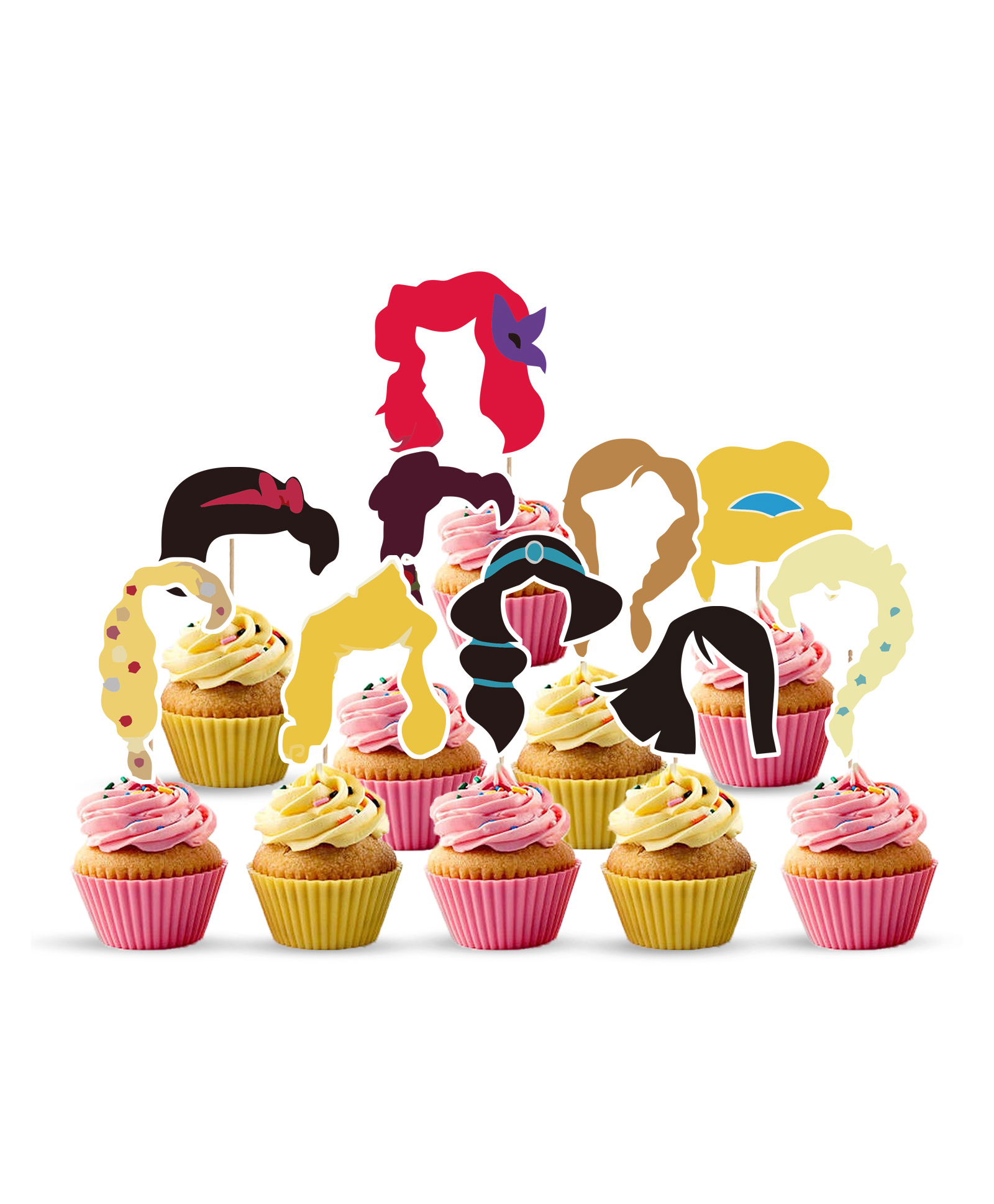 Zyozi Princess Theme CupCake Topper Girls Princess Party Favor MultiColor Pack Of 10-picture-39