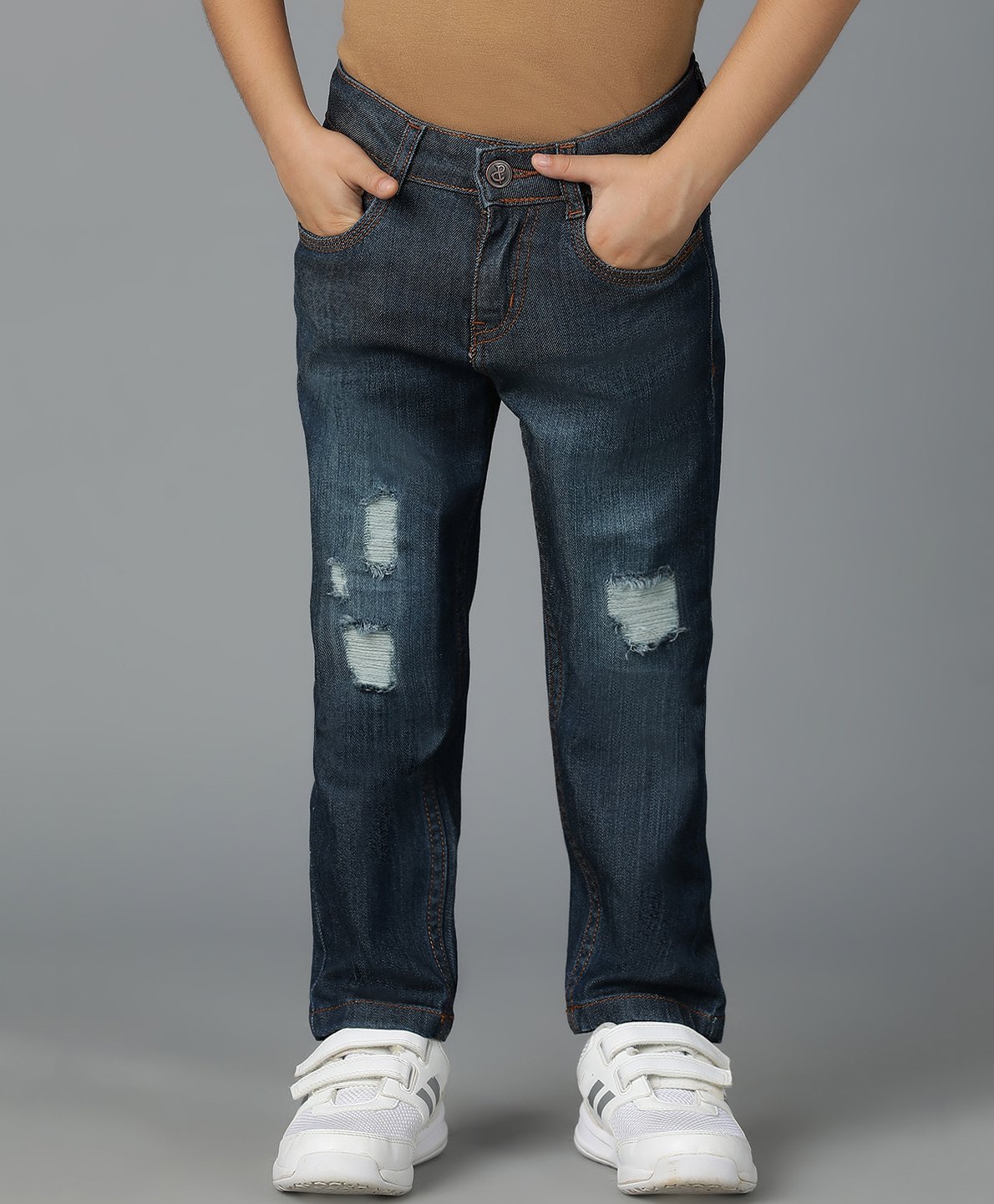 Tales & Stories Denim Distressed Jeans - Blue-image-43