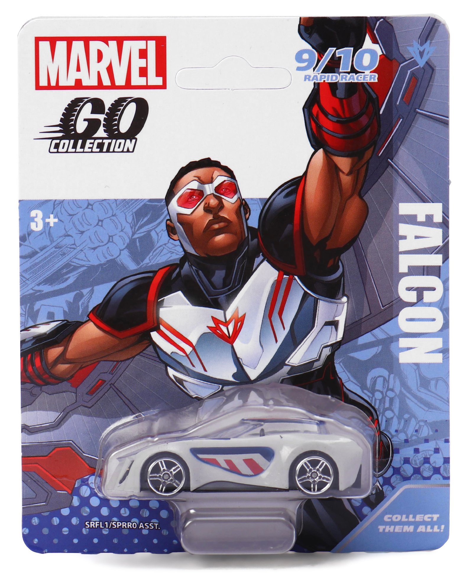 Marvel GO Pull- Back Falcon Rapid Racer Wave 2 Single Car - White-picture-44
