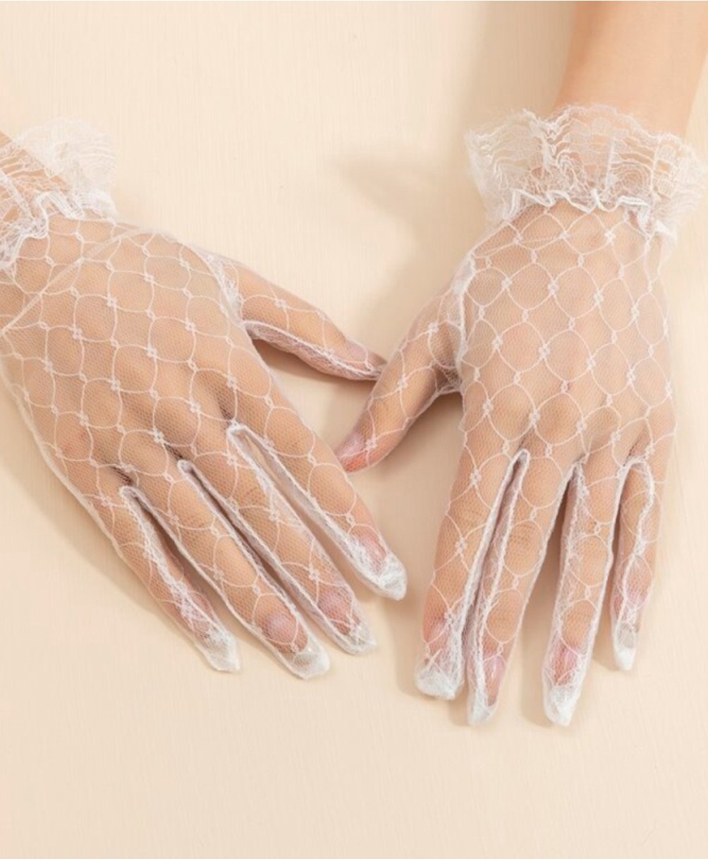 Tipy Tipy Tap Fullfinger Netted Gloves - White-picture-14