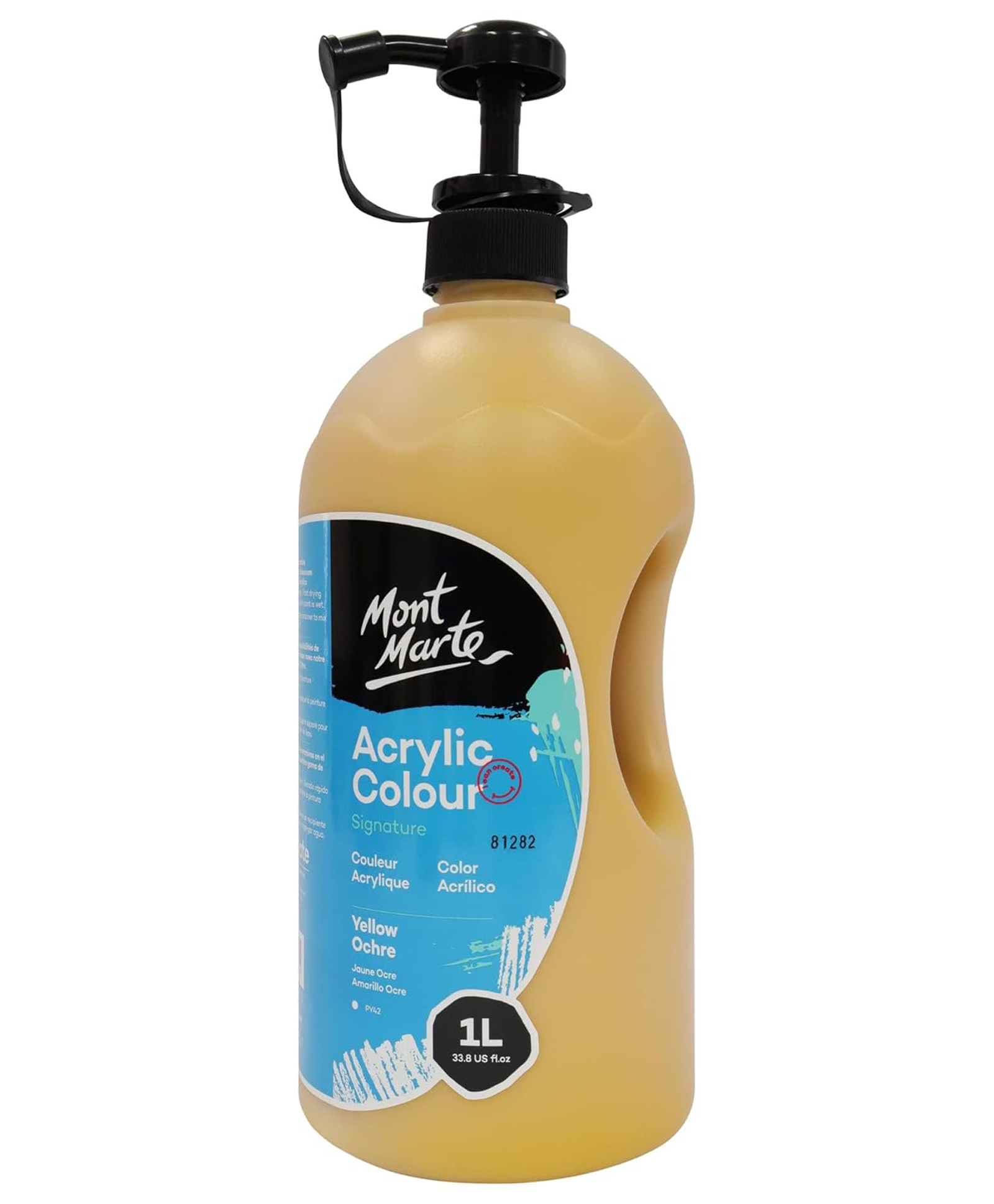 Mont Marte Acrylic Colour Paint 1 Litre - Yellow Ochre-image-3