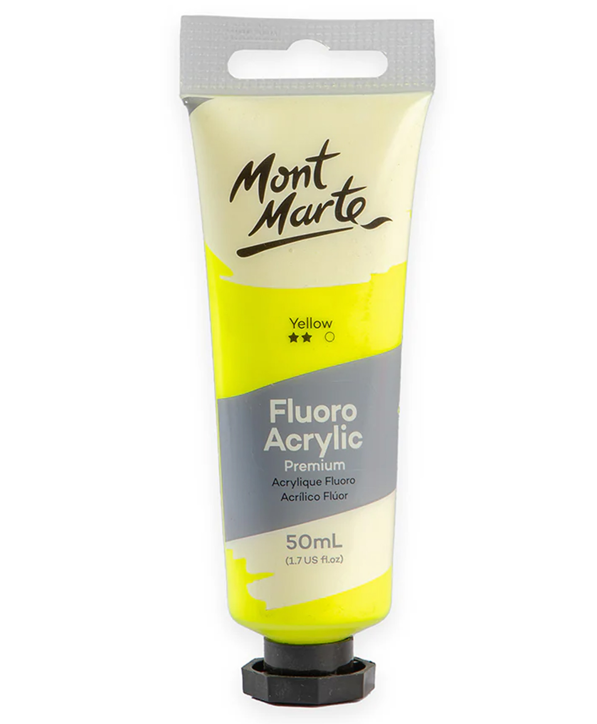 Mont Marte Fluoro Acrylic Paint 50ml - Yellow-image-8