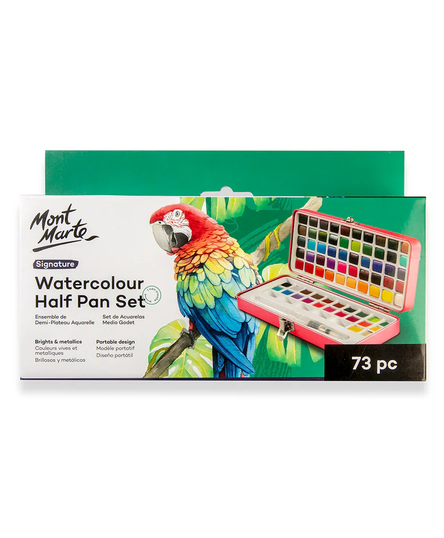 Mont Marte Watercolour Half Pan Set 73pc in Tin-image-33
