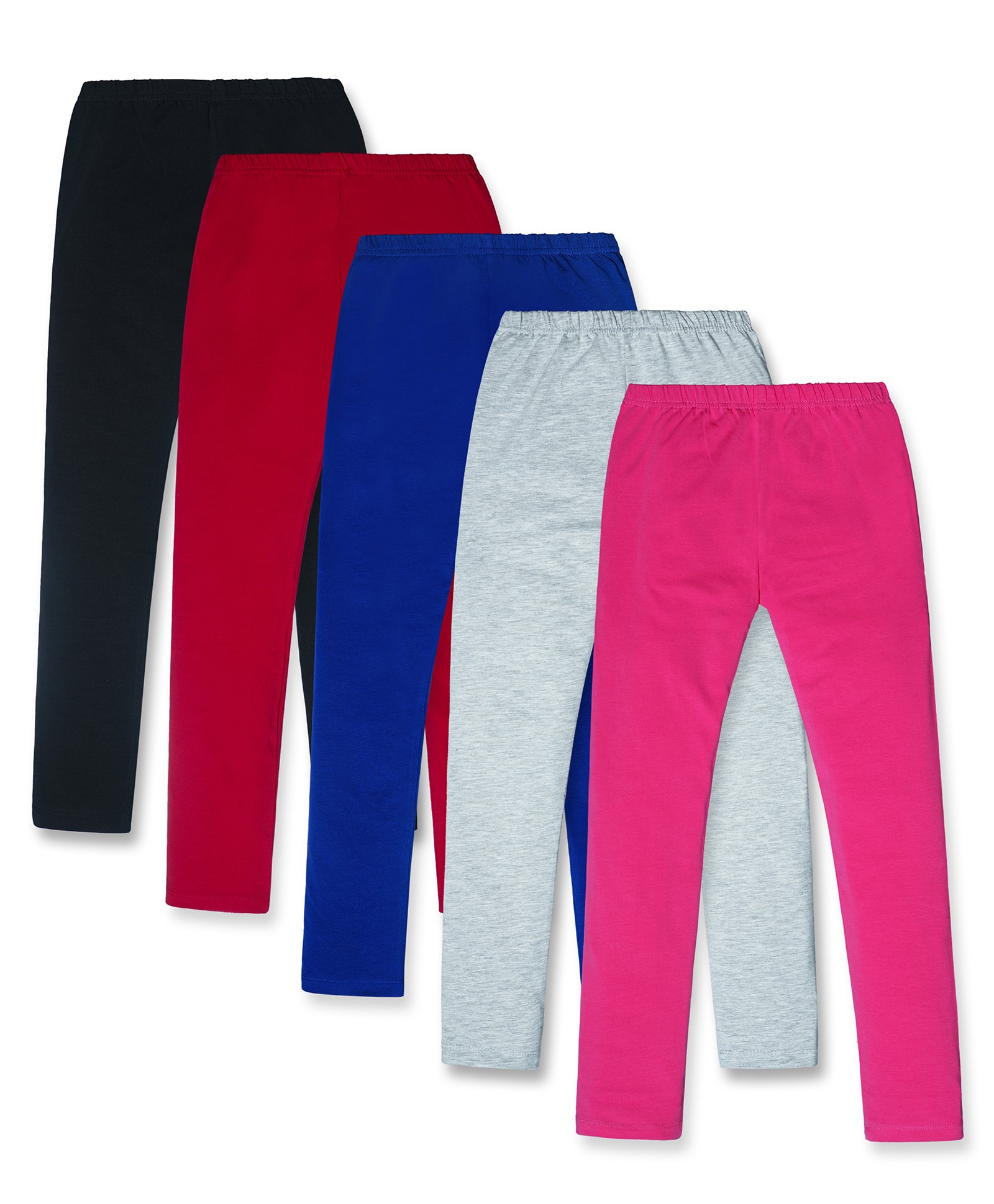 Nino Togs Pack Of 5 Solid Stretchable Leggings - Multi Colour-picture-24