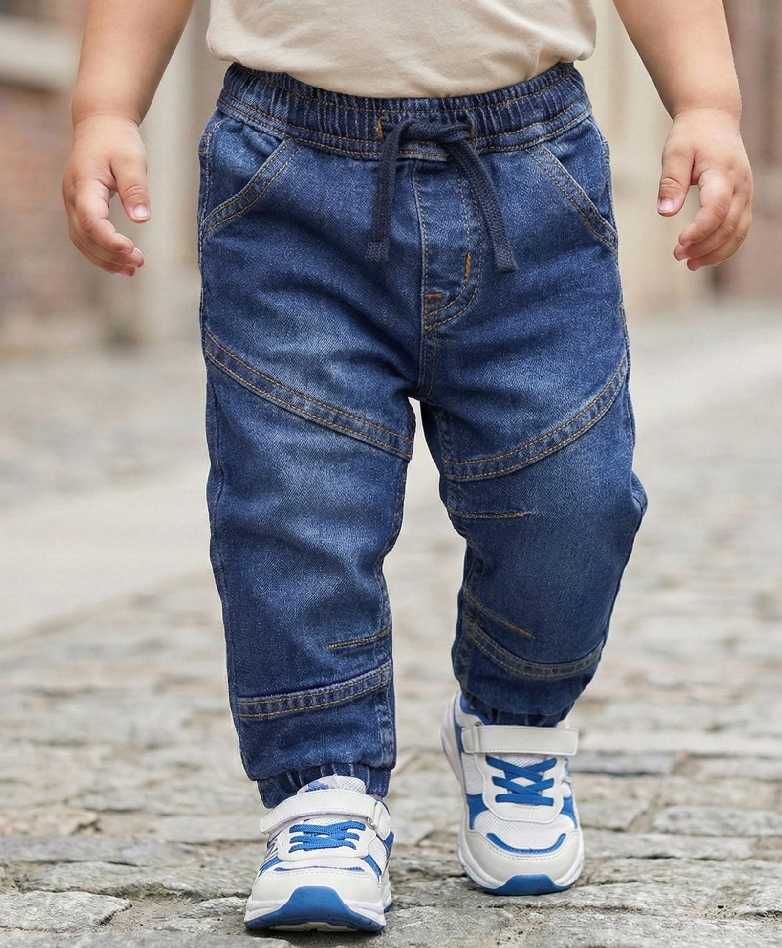 Babyoye Cotton Woven Full Length Cut & Sew Jeans - Blue-picture-15