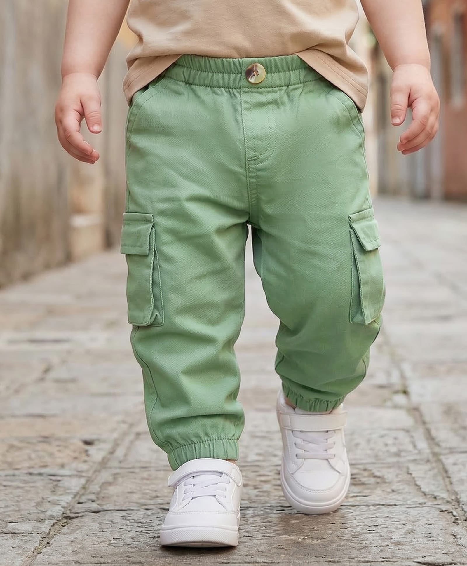 Babyoye Twill Woven Full Length Trouser with Cargo Pockets - Green-picture-28
