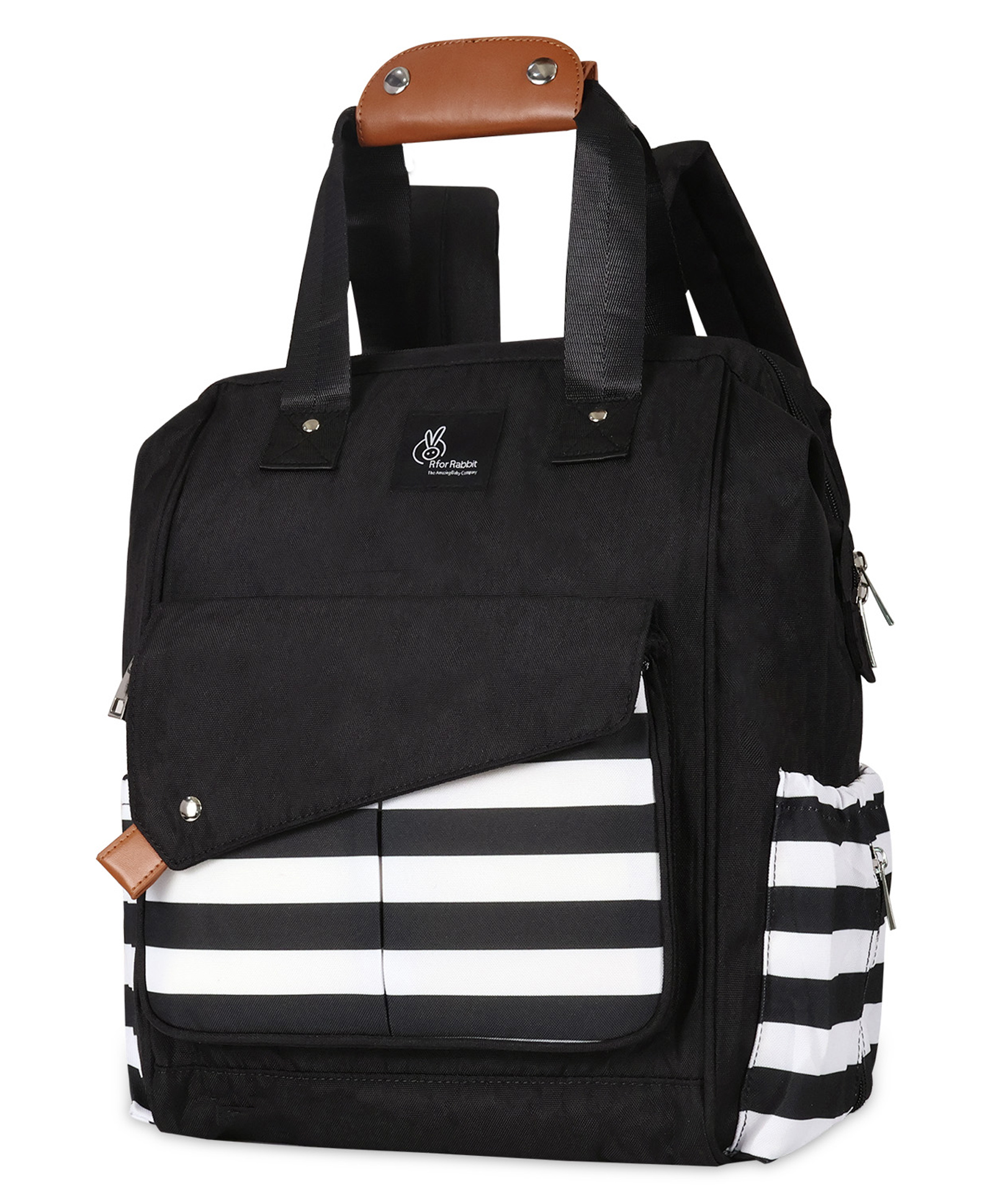 R for Rabbit Caramello Delight The Smart Diaper Bag - Black Stripes