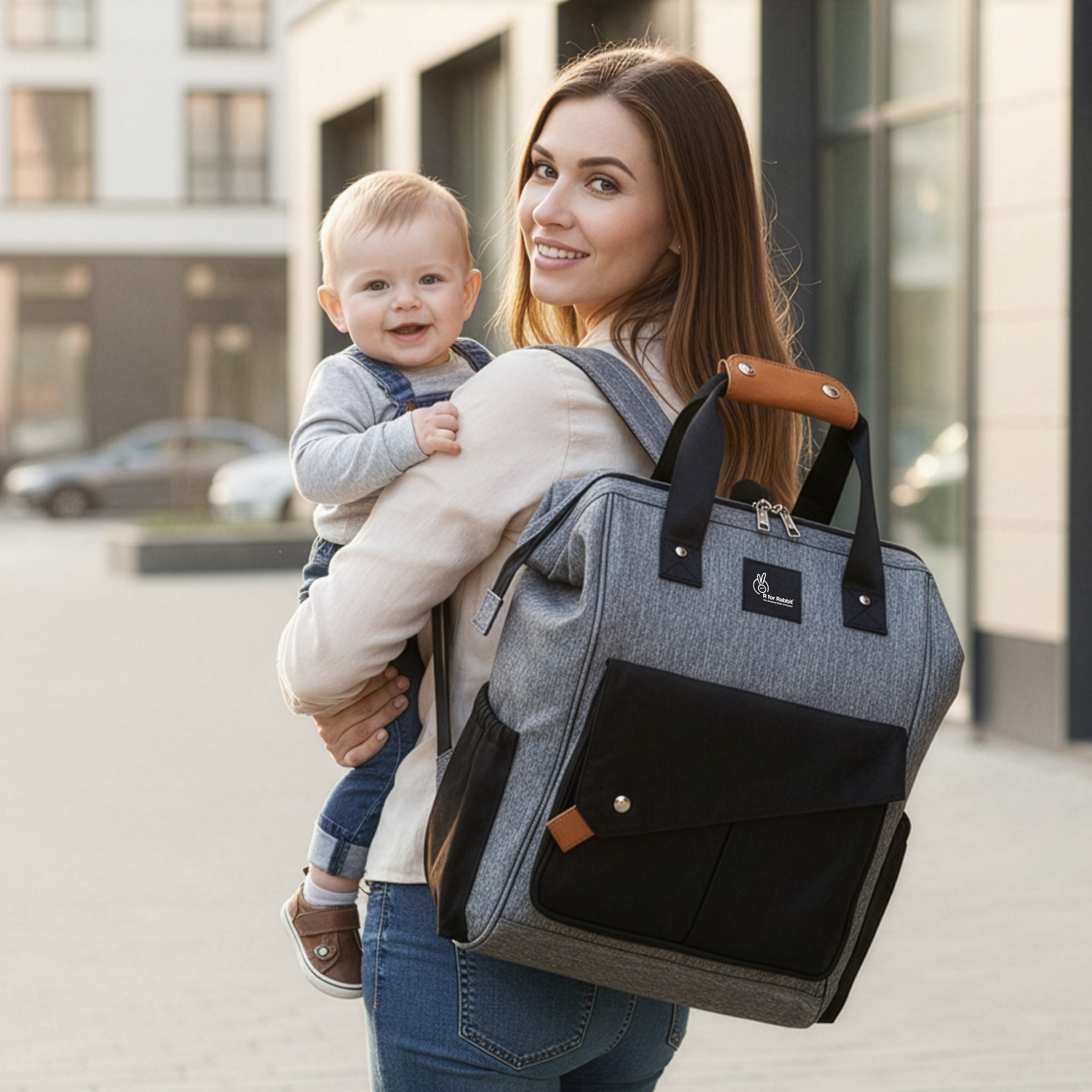R for Rabbit Caramello Delight The Smart Diaper Bag - Black Grey-picture-13