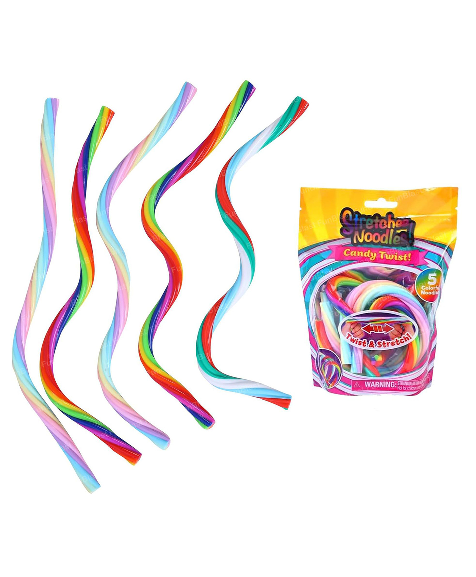 FunBlast Colorful Candy Stretchy String Fidget Toys5 Pcs Multicolor-image-2