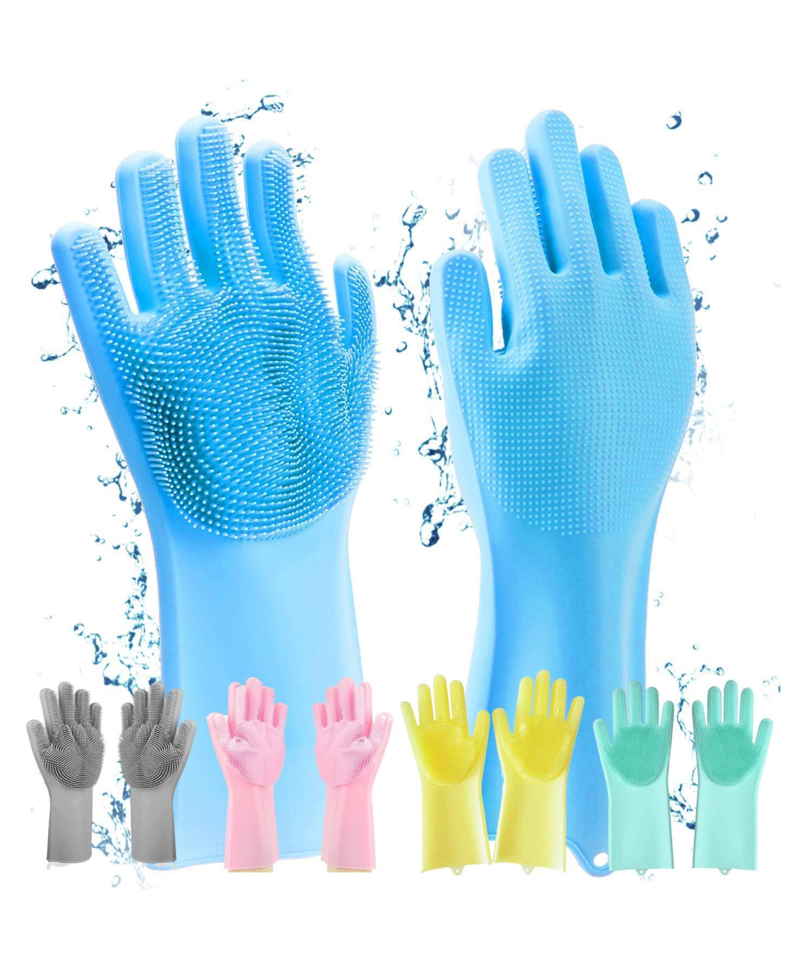 Paper Moon Magic Silicone Dishwashing Cleaning Scrubbing Gloves for Carwash, Pet Bathing, Multi-Purpose Cleaning Gloves, 1 Pcs - Color May Vary-image-47