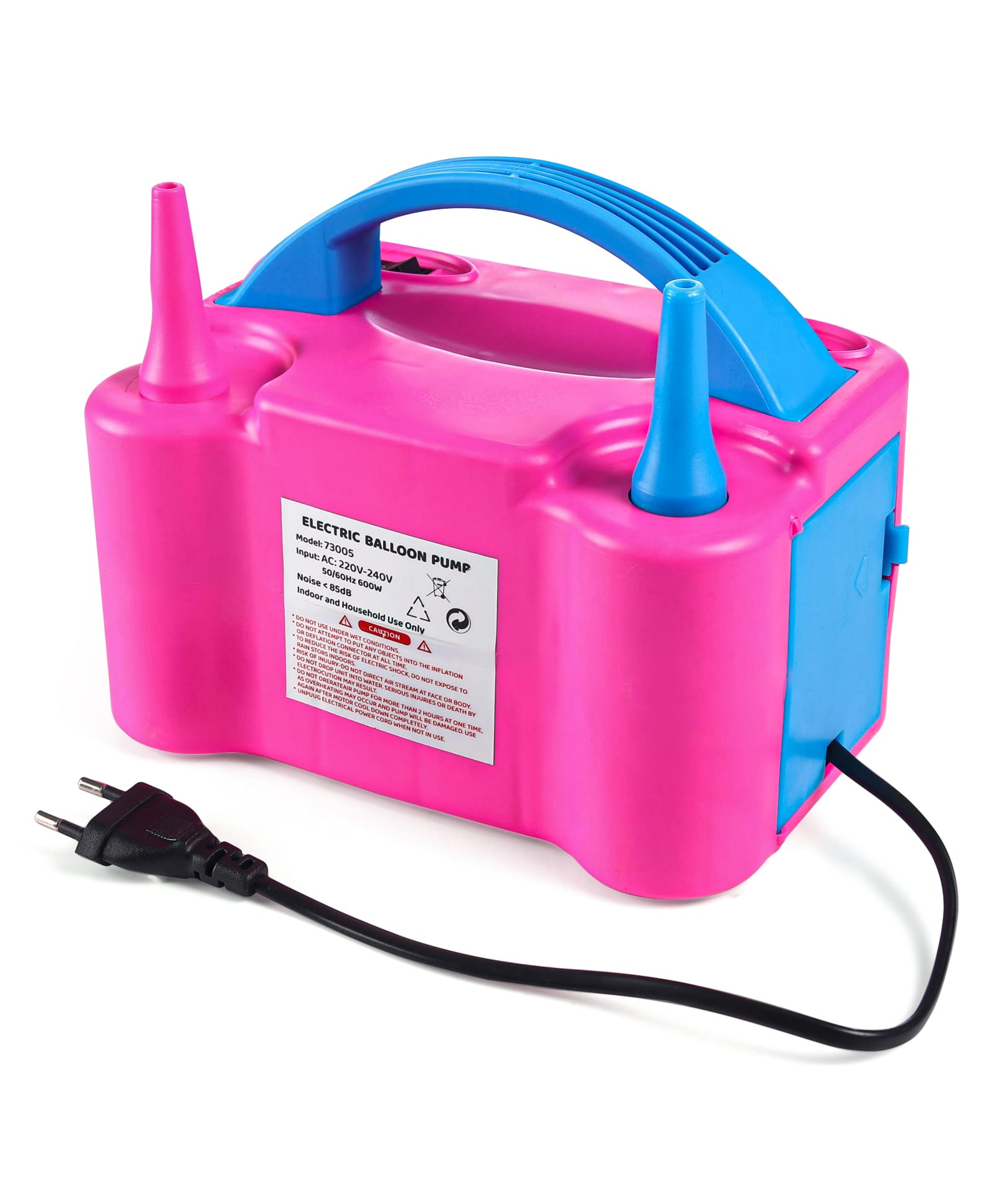 Play Nation High Power Electric Balloon Inflator with Dual Nozzles - Pink & Blue