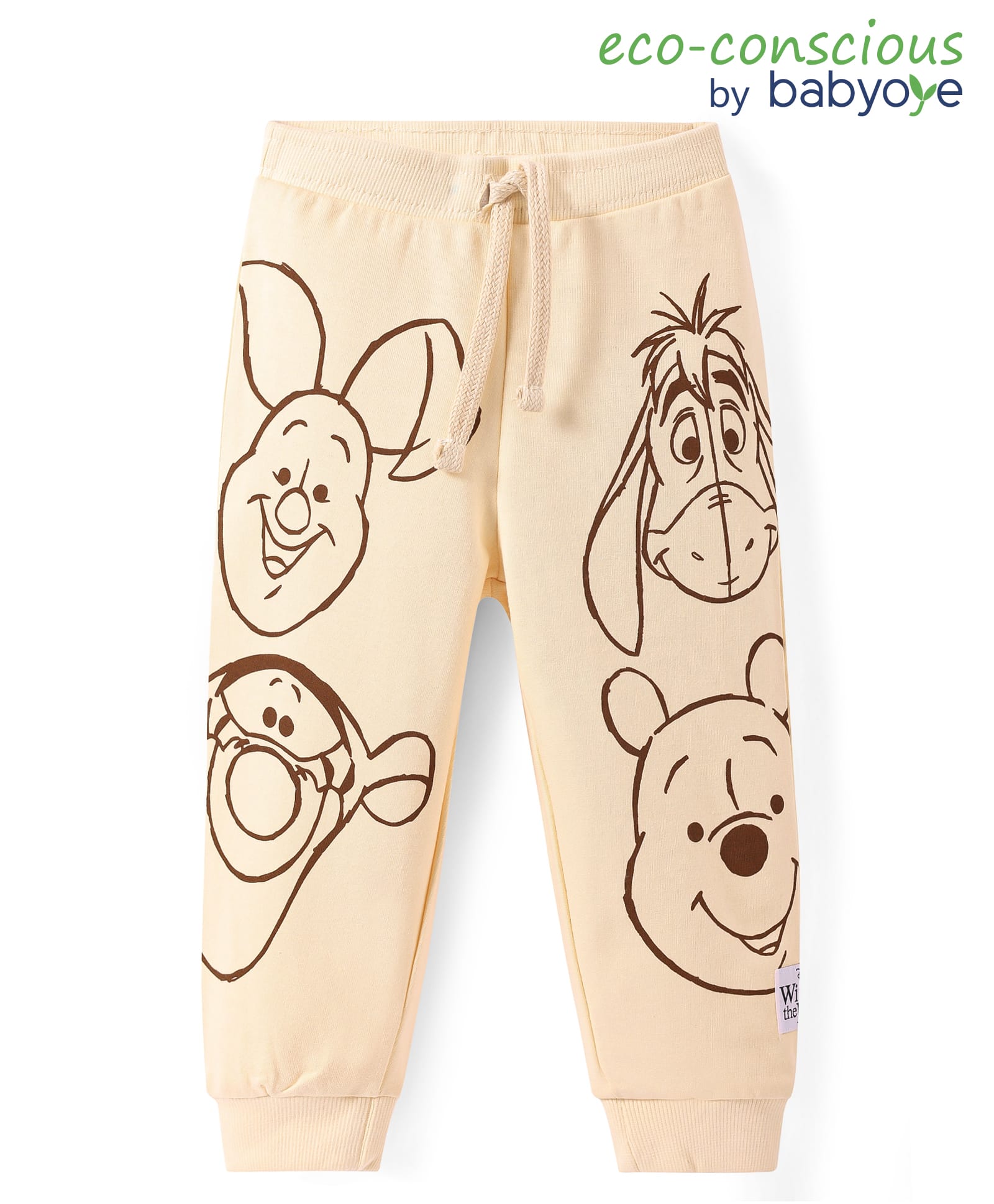 Babyoye Disney Terry Knit Full Length Lounge Pant With Winnie the Pooh Graphics - Cream-picture-33